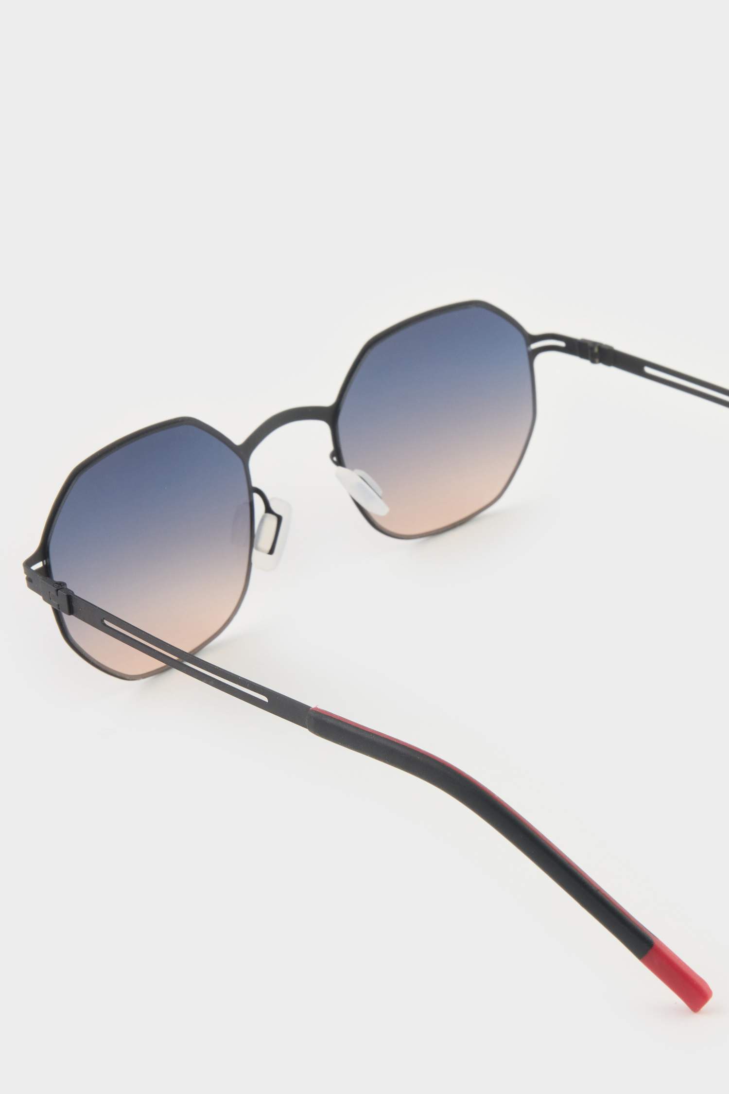 Erkek Altıgen Metal Çerçeve Degrade Cam UV Güneş Gözlüğü