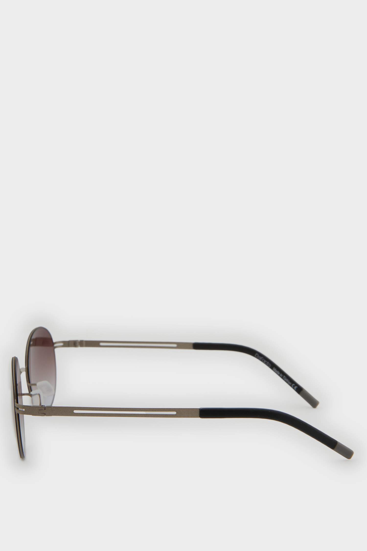 Erkek Yuvarlak Bej Metal Çerçeve Kahve Cam UV Güneş Gözlüğü