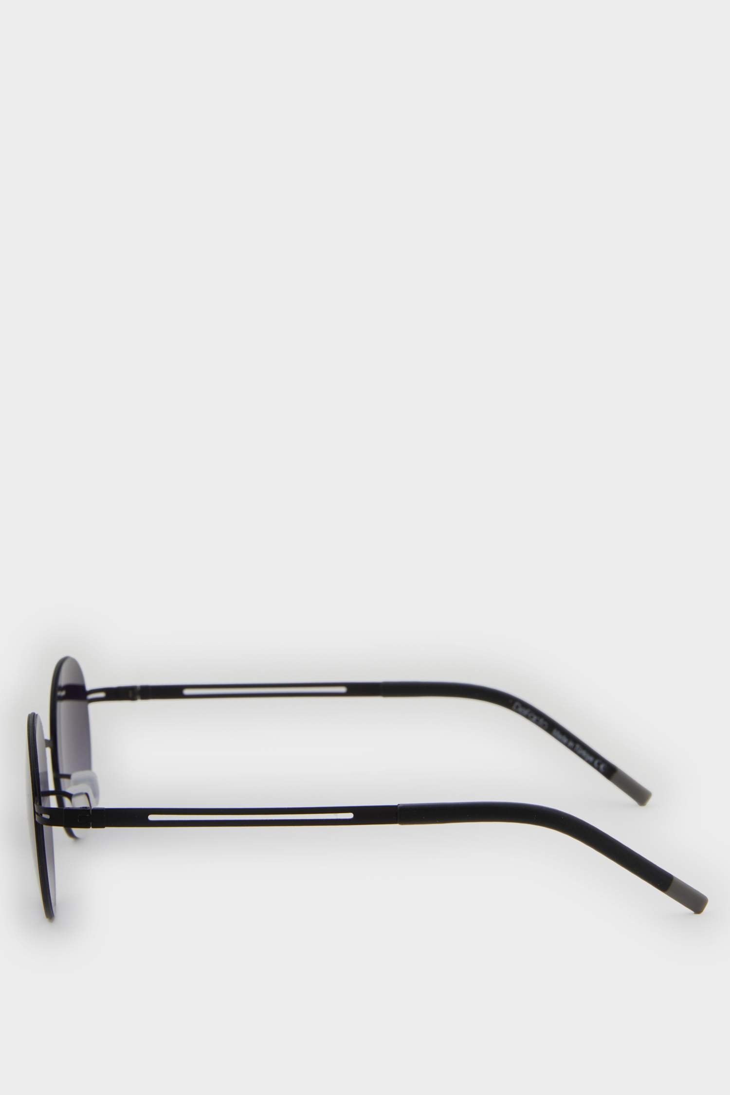 Erkek Yuvarlak Siyah Metal Çerçeve Siyah Cam UV Güneş Gözlüğü