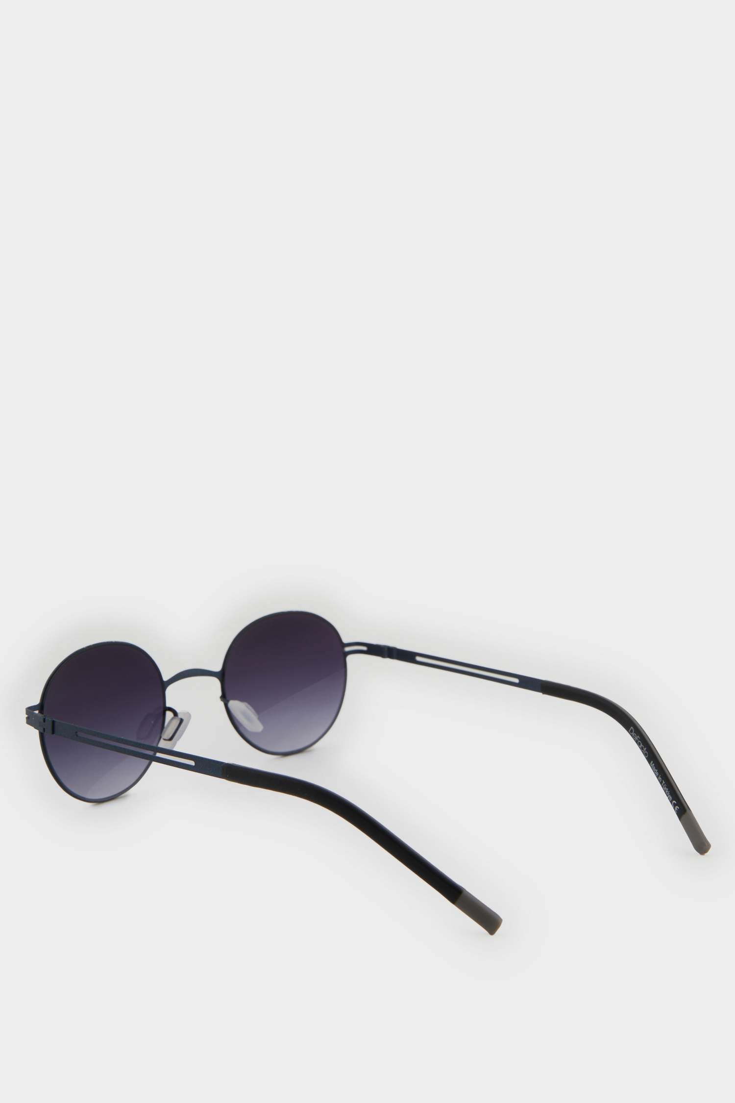 Erkek Yuvarlak Füme Metal Çerçeve Füme Cam UV Güneş Gözlüğü