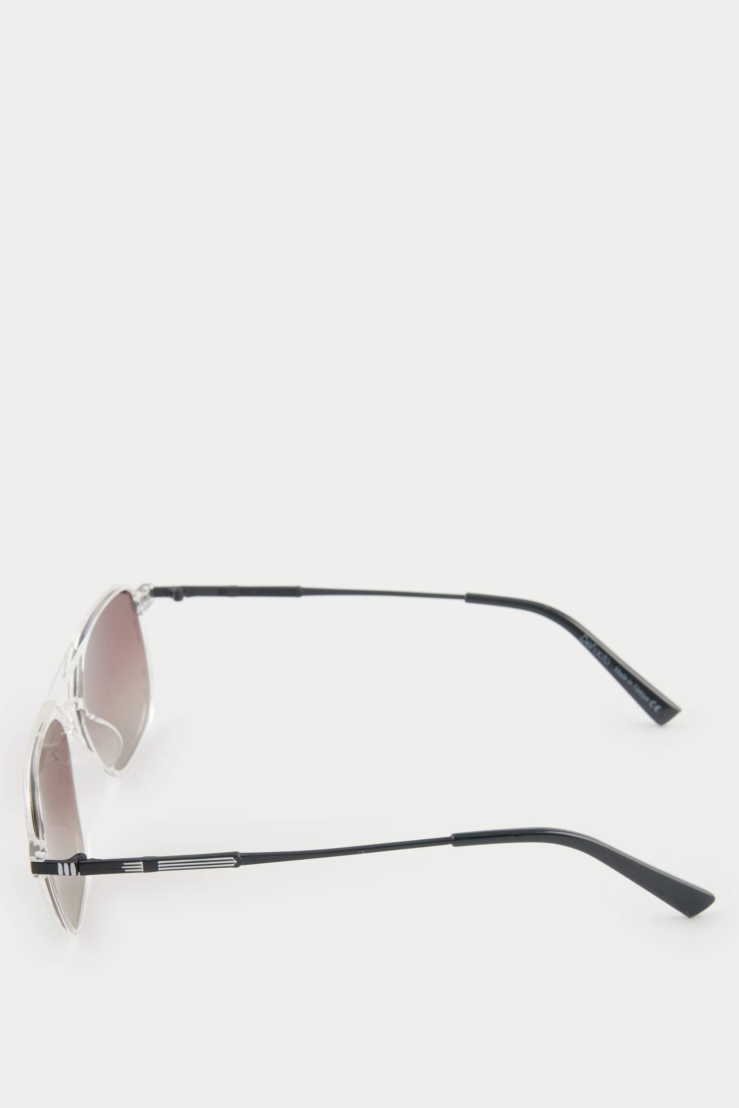 Erkek Oval Büyük Şeffaf Plastik Çerçeve Kahve Cam Polarize Güneş Gözlüğü