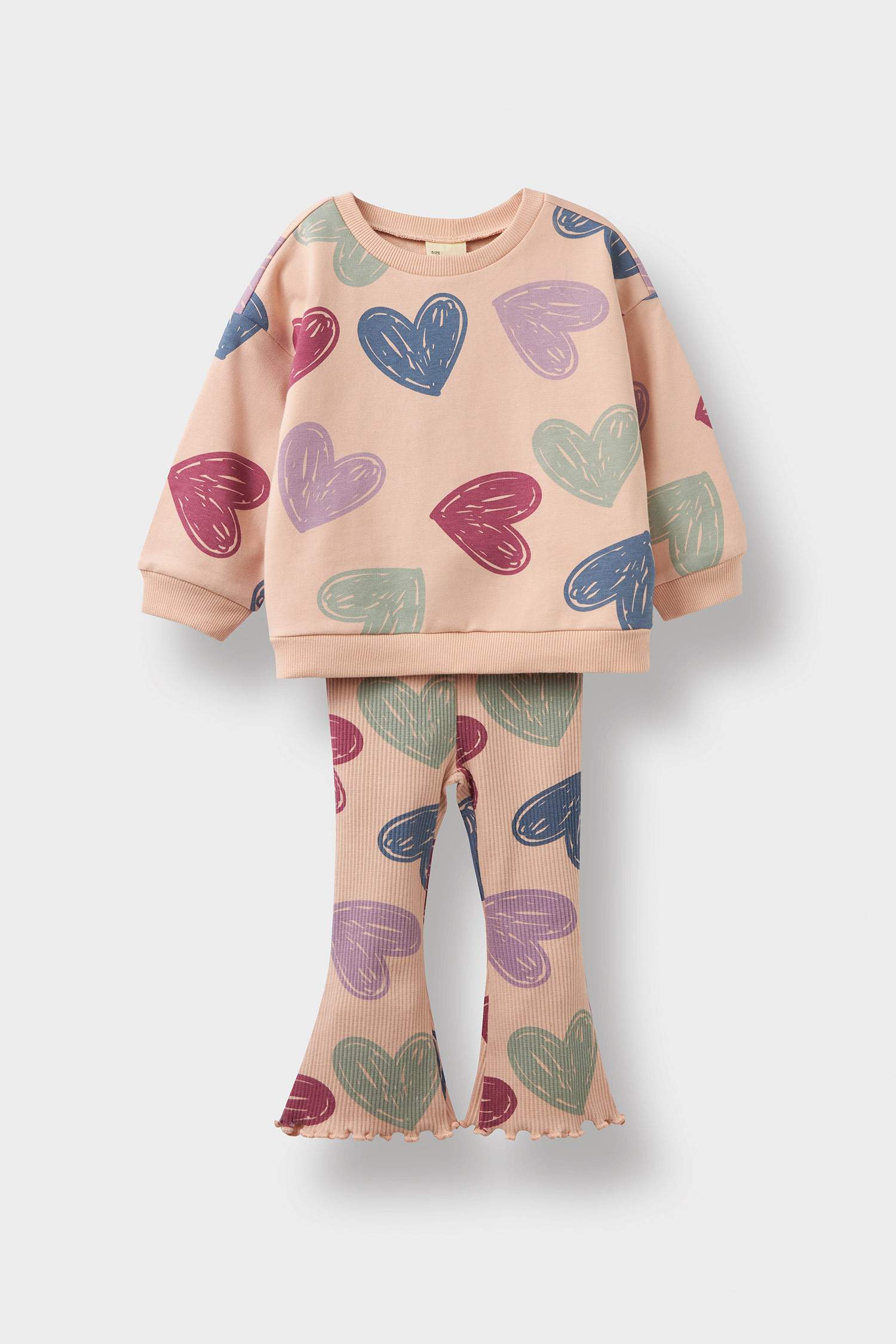 Baby Girl Heart Pattern 2 Piece Set