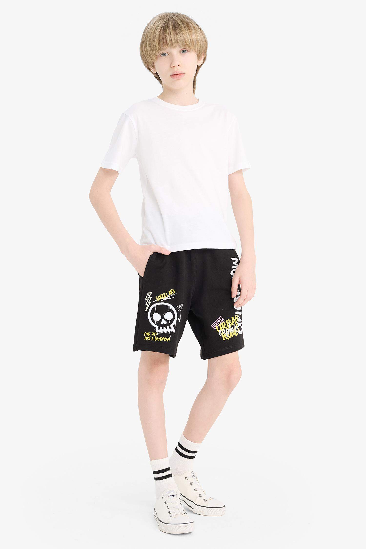 Boy Elastic Waist Printed Shorts