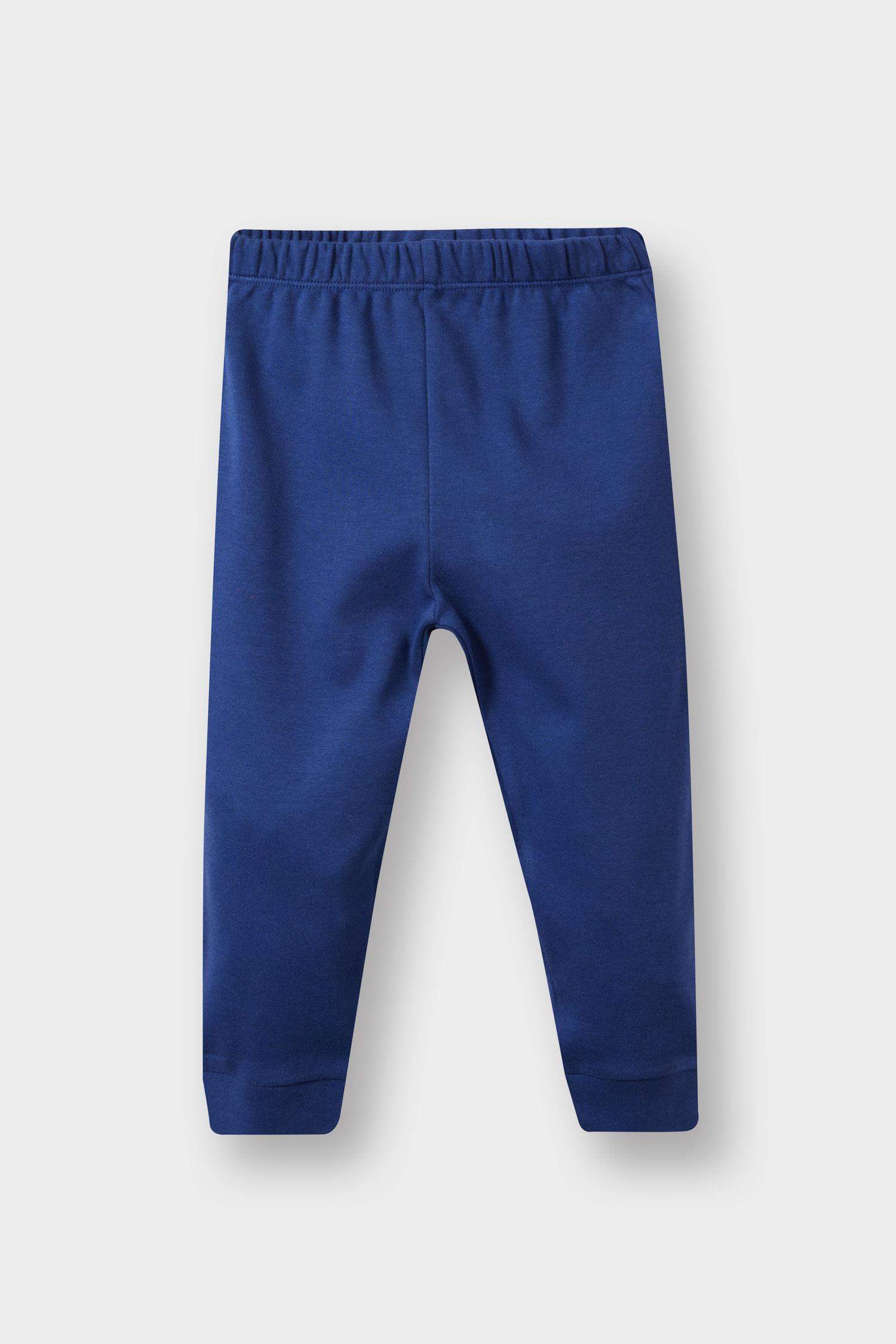 Erkek Bebek Pijama Takımı Dinozor Baskılı Uzun Kollu Üst Uzun Alt