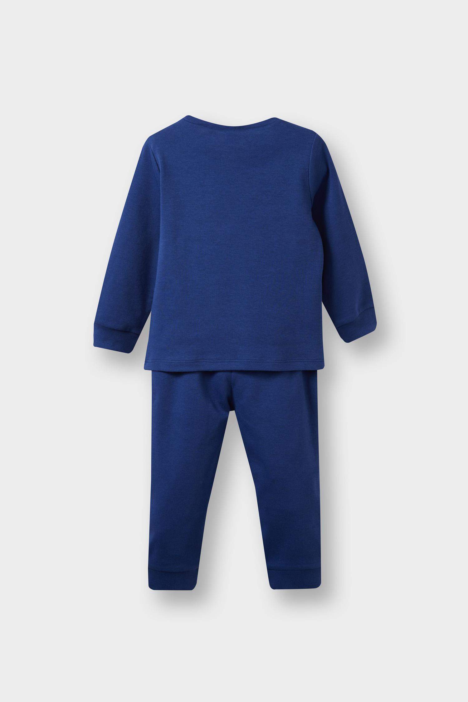 Erkek Bebek Pijama Takımı Dinozor Baskılı Uzun Kollu Üst Uzun Alt