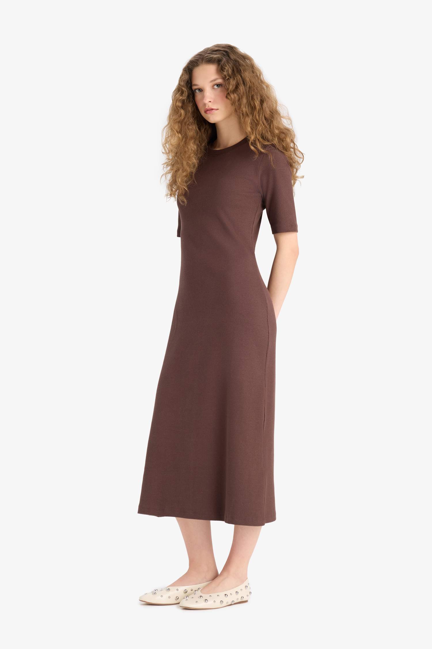 Crew Neck Camisole Midi Dress