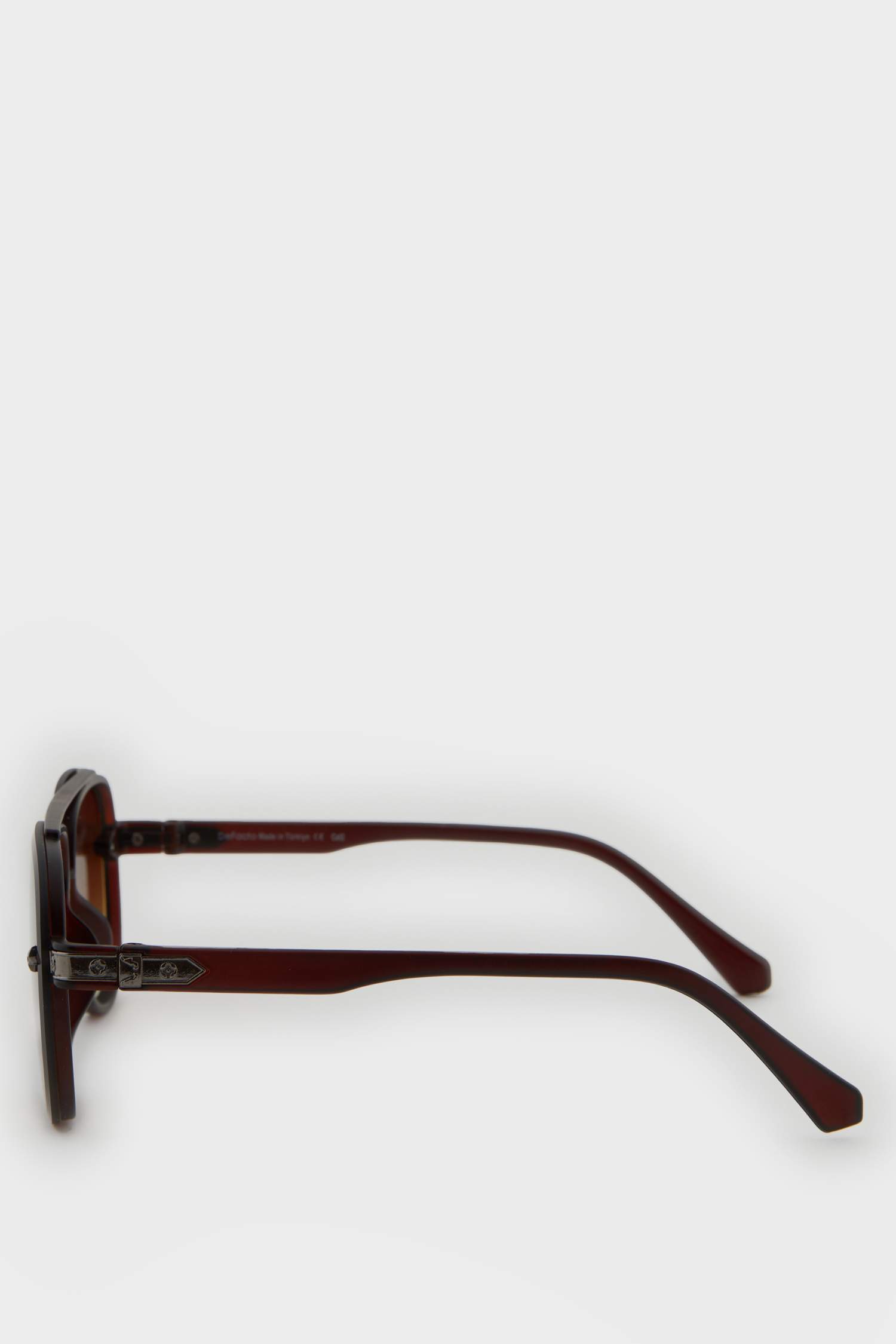 Erkek Oval Plastik Kahve Çerçeve Kahve Cam UV Güneş Gözlüğü