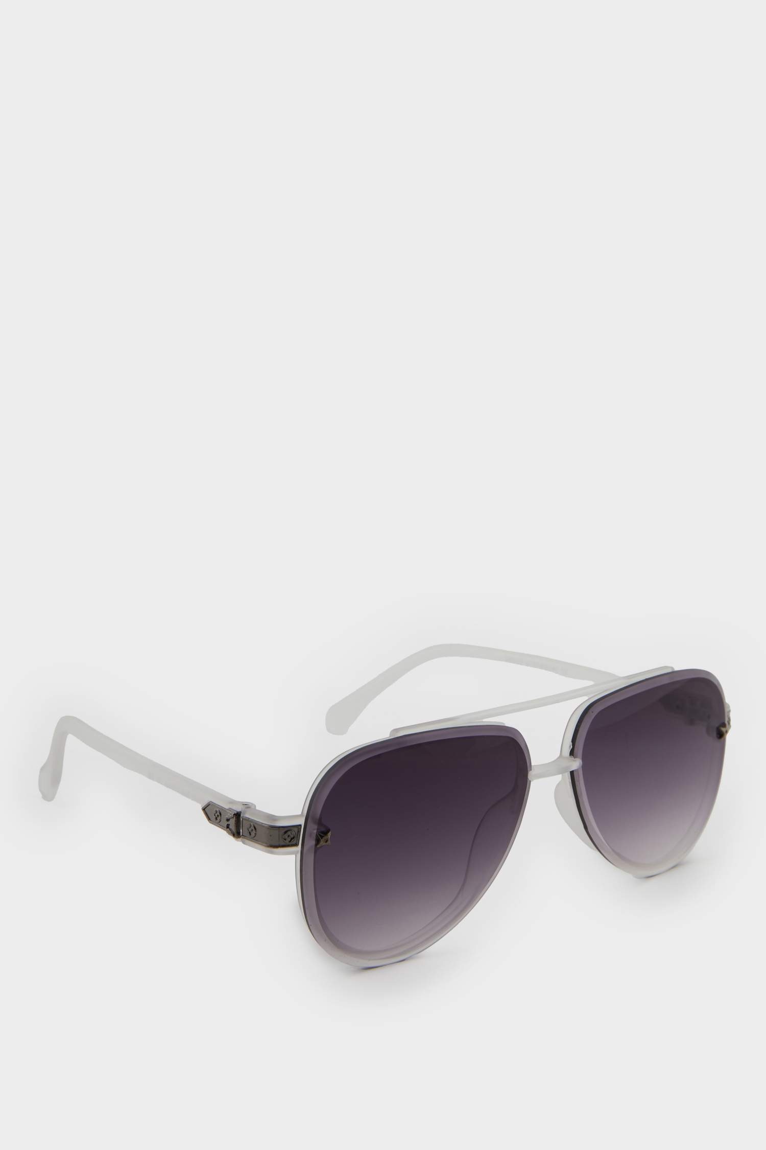 Erkek Oval Plastik Şeffaf Çerçeve Şeffaf Cam UV Güneş Gözlüğü