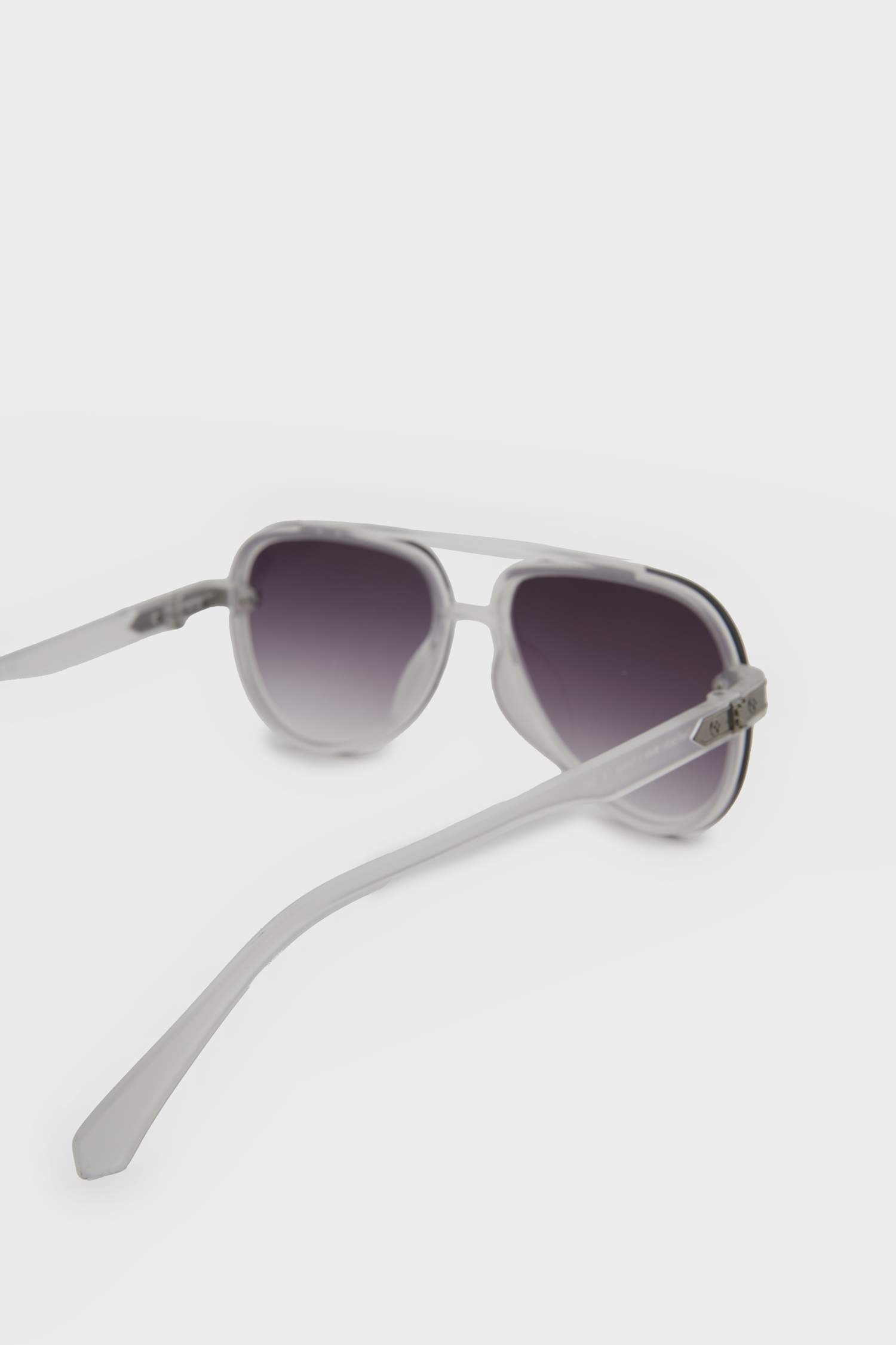 Erkek Oval Plastik Şeffaf Çerçeve Şeffaf Cam UV Güneş Gözlüğü