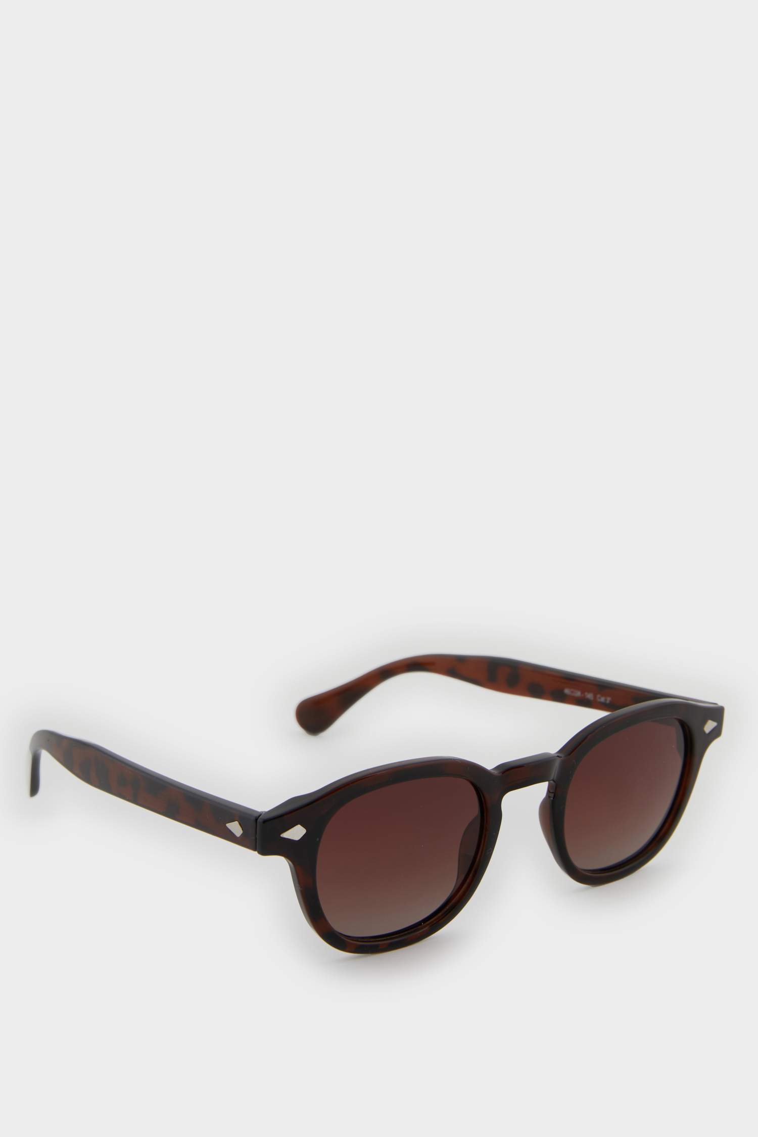 Erkek Yuvarlak Kahve Plastik Çerçeve Kahve Cam Polarize Güneş Gözlüğü