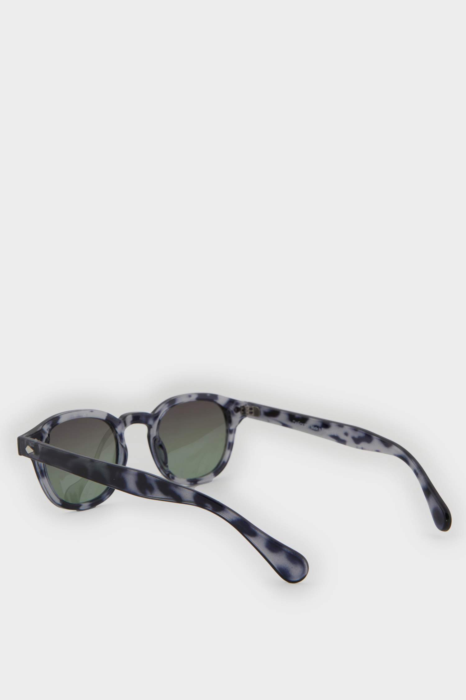 Erkek Yuvarlak Desenli Plastik Çerçeve Siyah Cam Polarize Güneş Gözlüğü