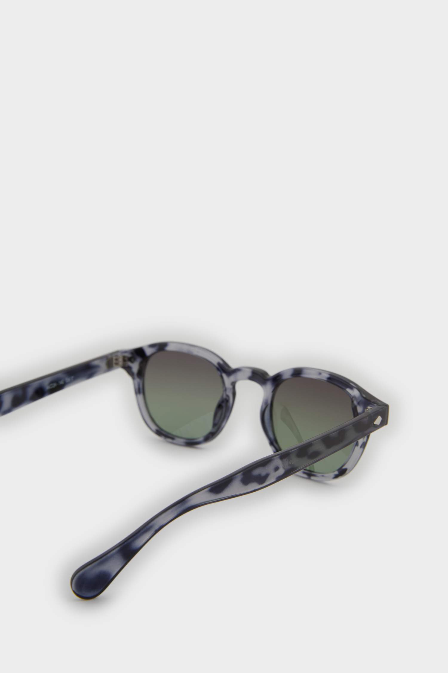 Erkek Yuvarlak Desenli Plastik Çerçeve Siyah Cam Polarize Güneş Gözlüğü