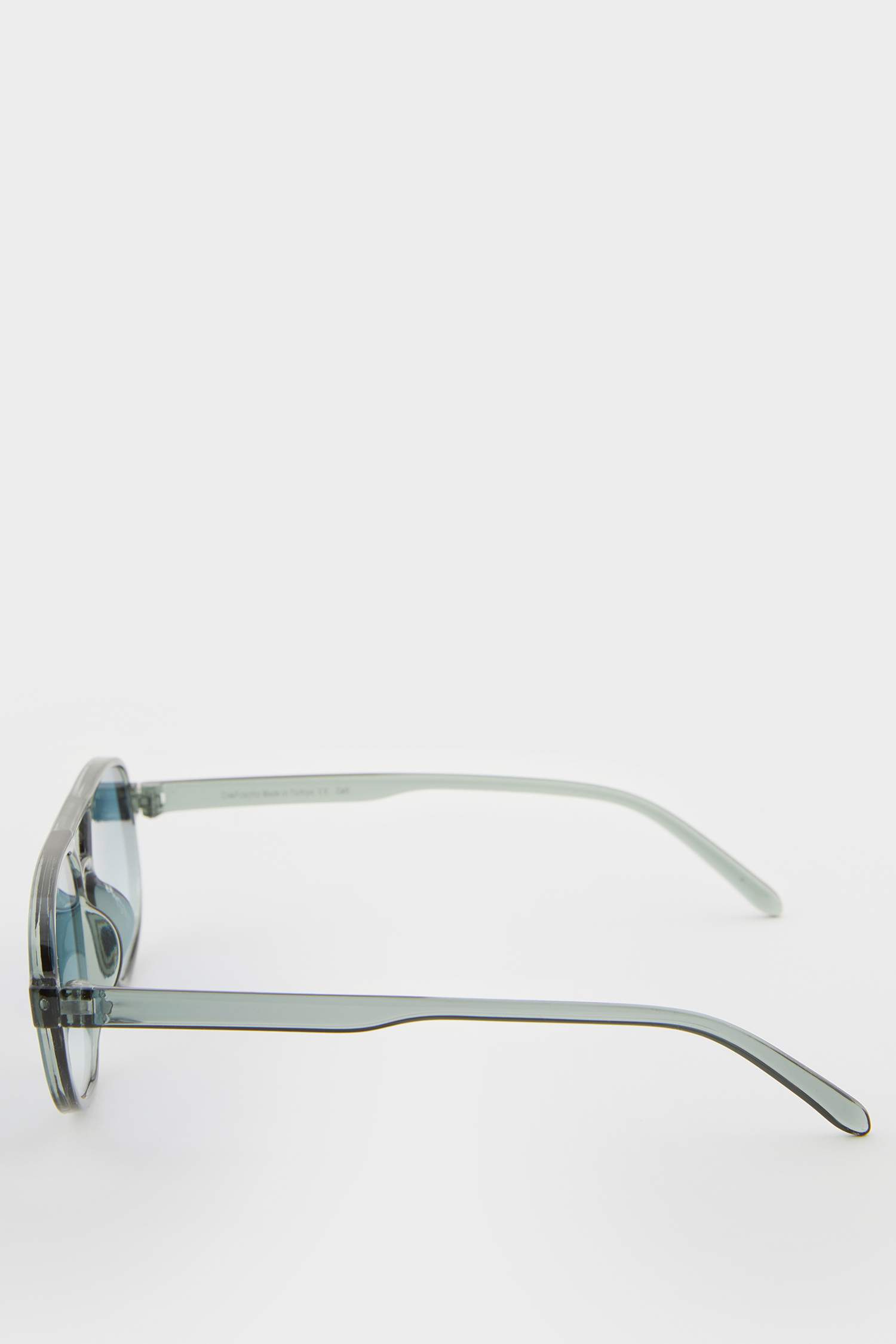 Kadın Yeşil Plastik Çerçeve Yeşil Cam Oval UV Güneş Gözlüğü