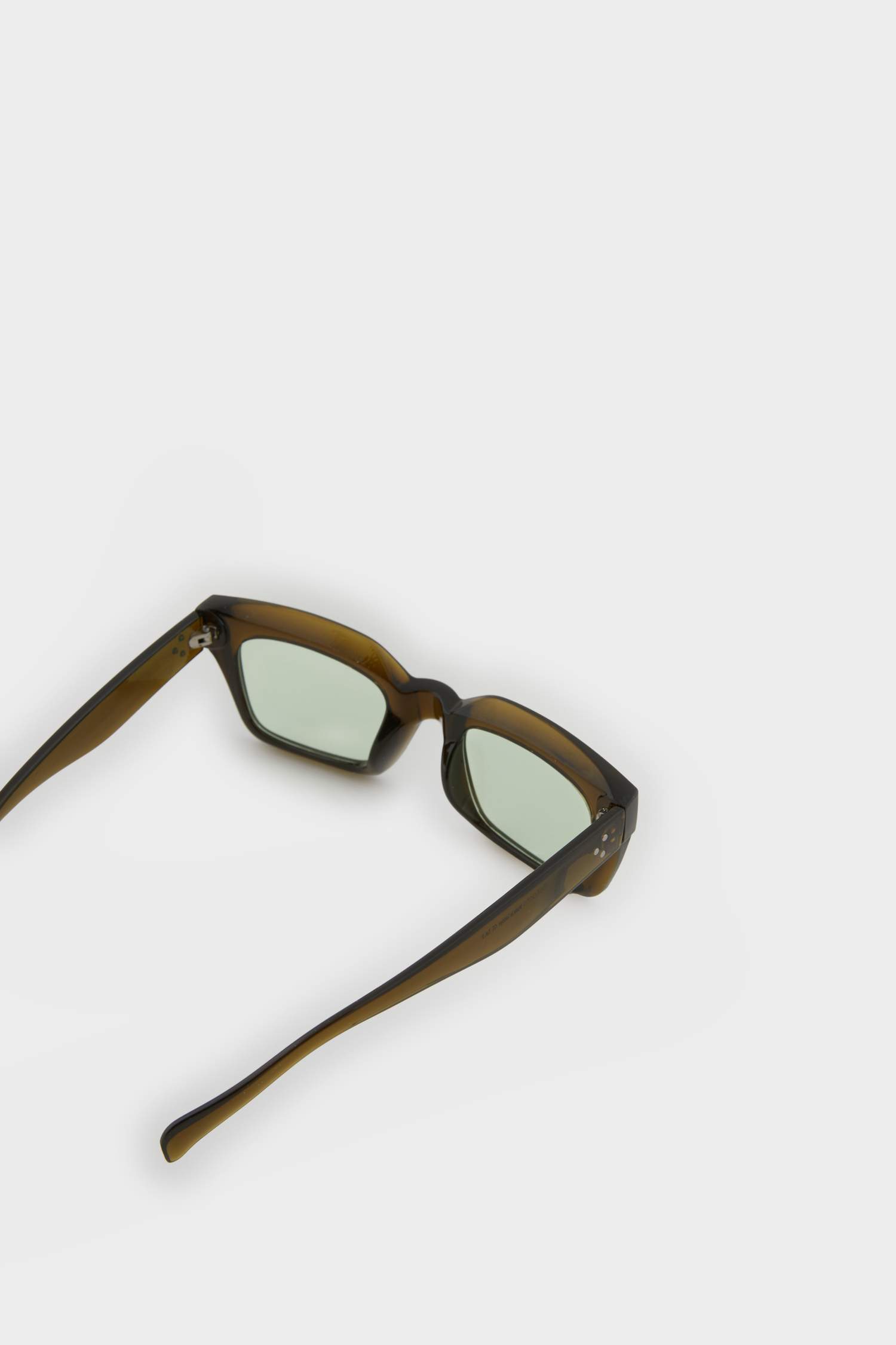 Kadın Kare Leopar Plastik Çerçeve Yeşil Cam UV Güneş Gözlüğü