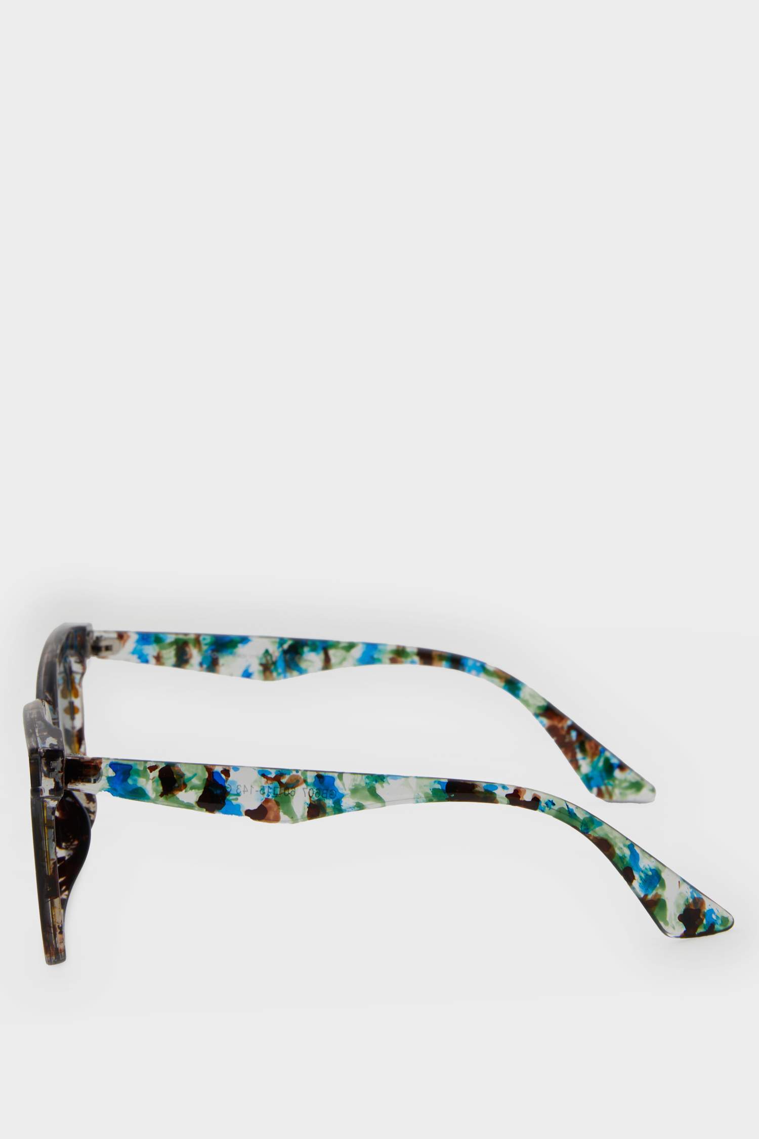 Kadın Yuvarlak Mavi Plastik Çerçeve Degrade Cam UV Güneş Gözlüğü