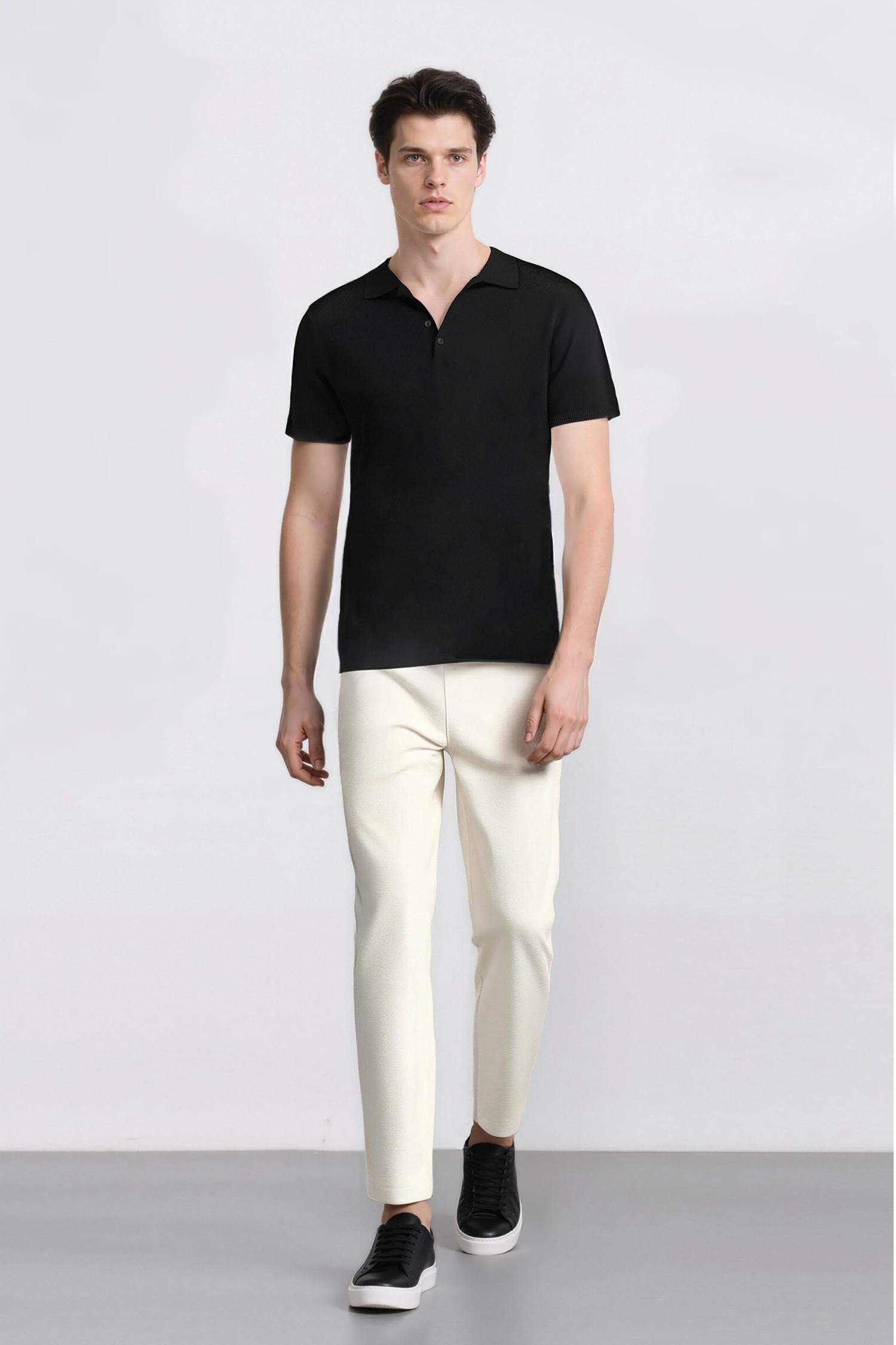 بنطلون قطن وايد ليج صيفي برجل واسع بثلاثة جيوب