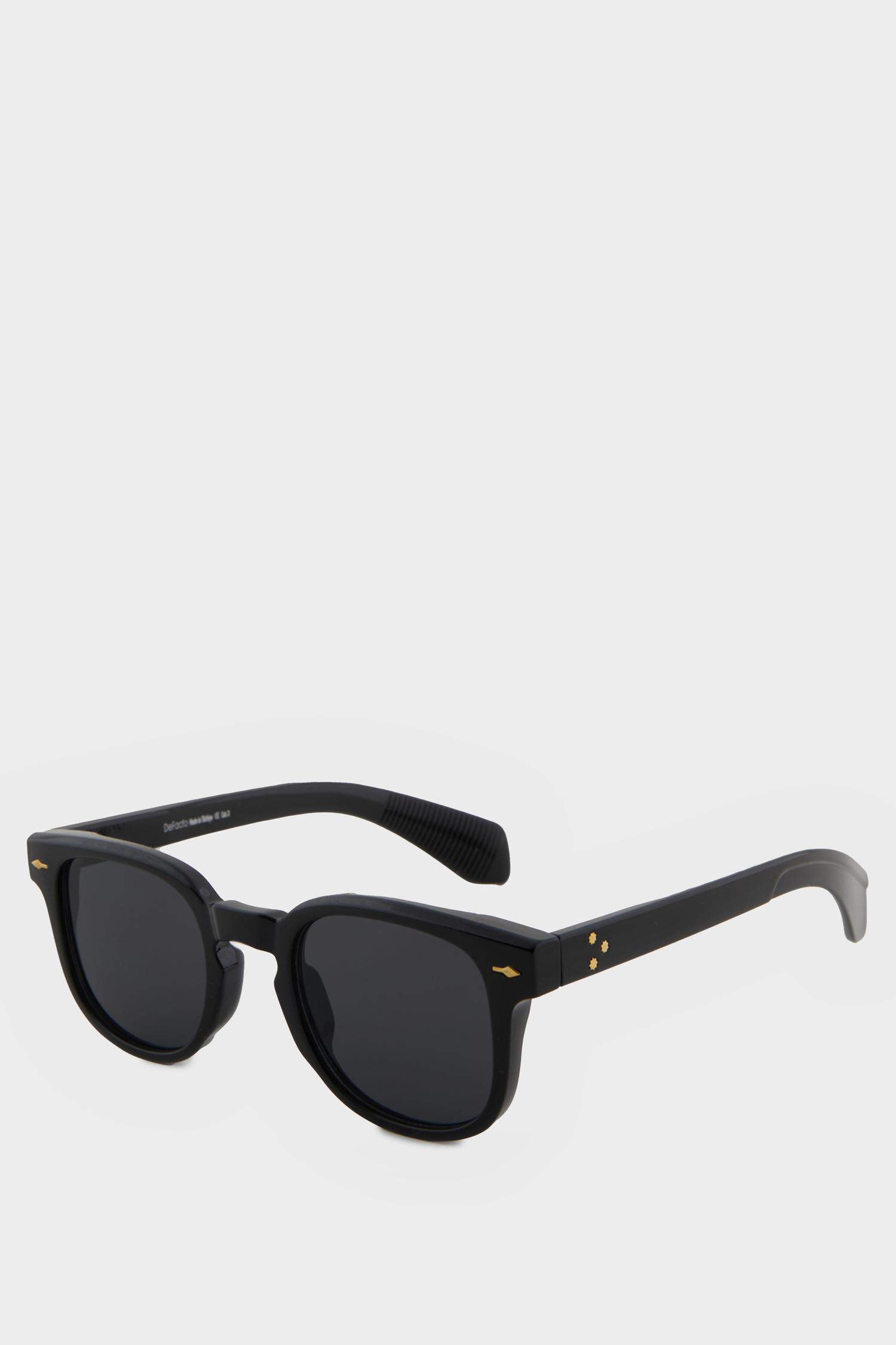 Kadın Yuvarlak Siyah Plastik Çerçeve Siyah Cam UV Güneş Gözlüğü