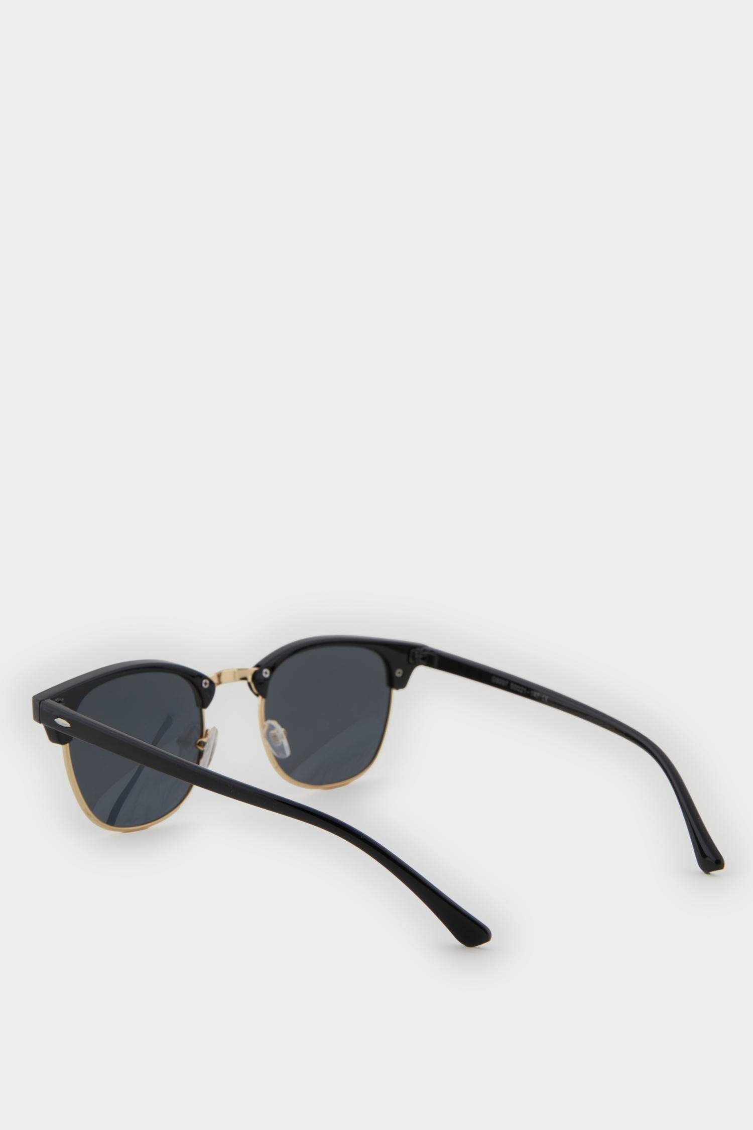 Kadın Klasik Siyah Metal Çerçeve Siyah Cam UV Güneş Gözlüğü