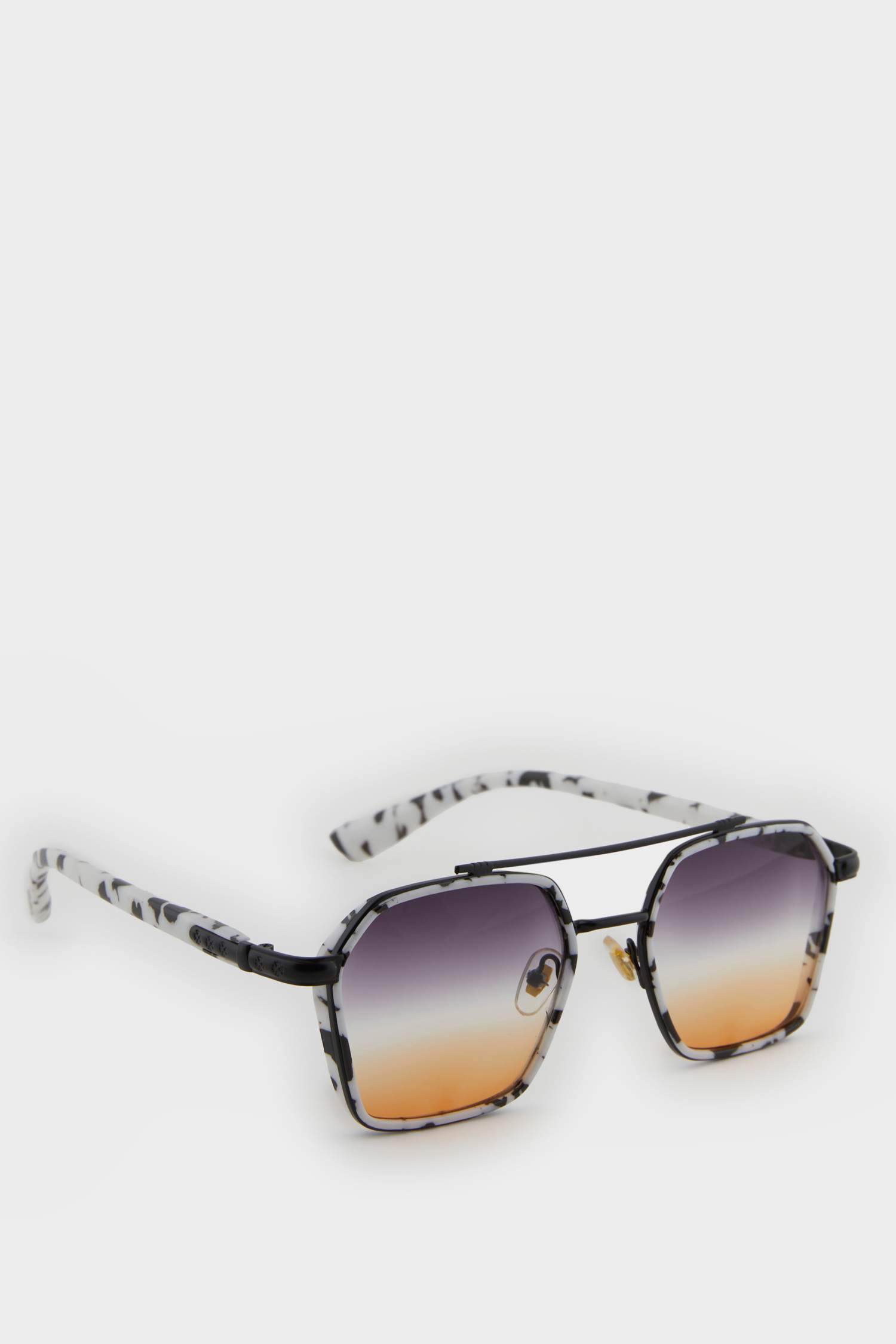 Kadın Karma Metal Çerçeve Degrade Cam Pilot UV Güneş Gözlüğü