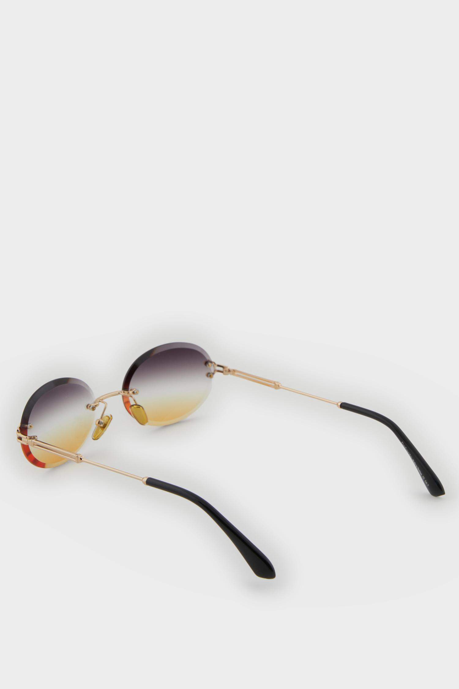 Kadın Yuvarlak Şeffaf Plastik Çerçeve Degrade Cam UV Güneş Gözlüğü