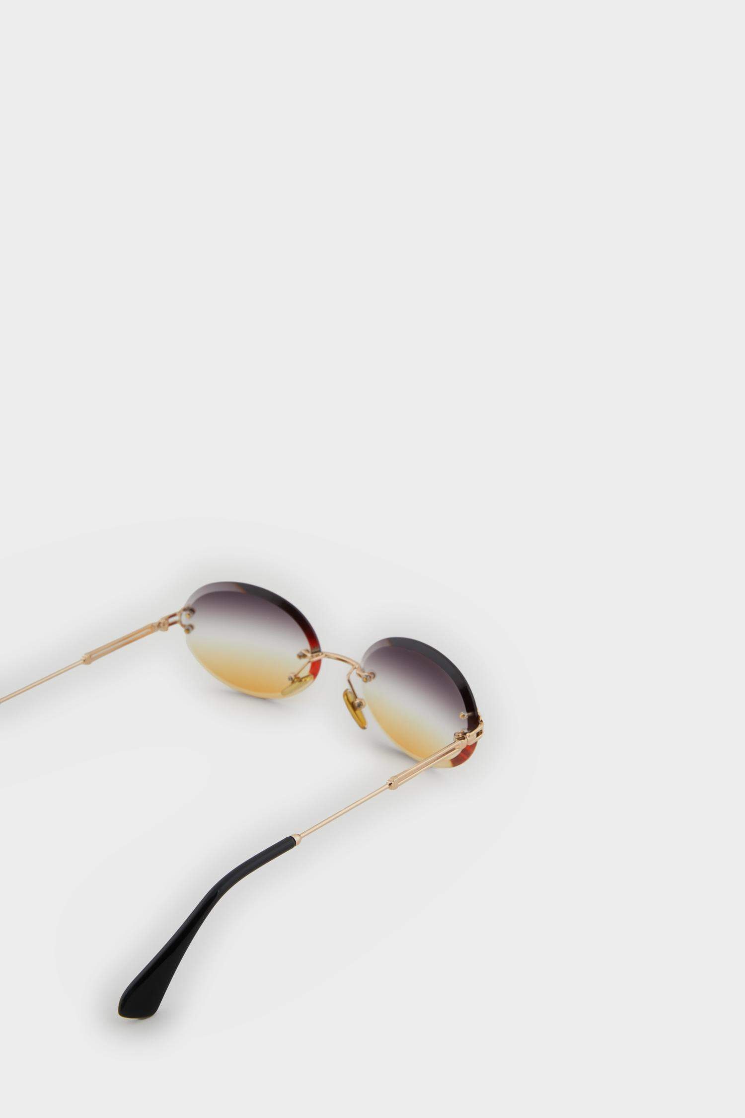 Kadın Yuvarlak Şeffaf Plastik Çerçeve Degrade Cam UV Güneş Gözlüğü