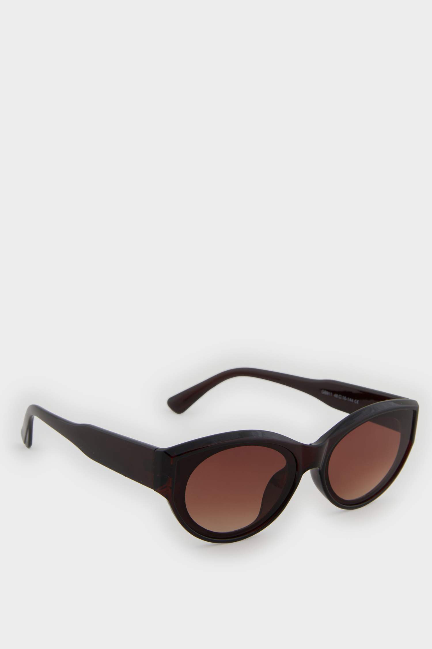 Kadın Oval Koyu Kahve Plastik Çerçeve Koyu Kahve Cam UV Güneş Gözlüğü