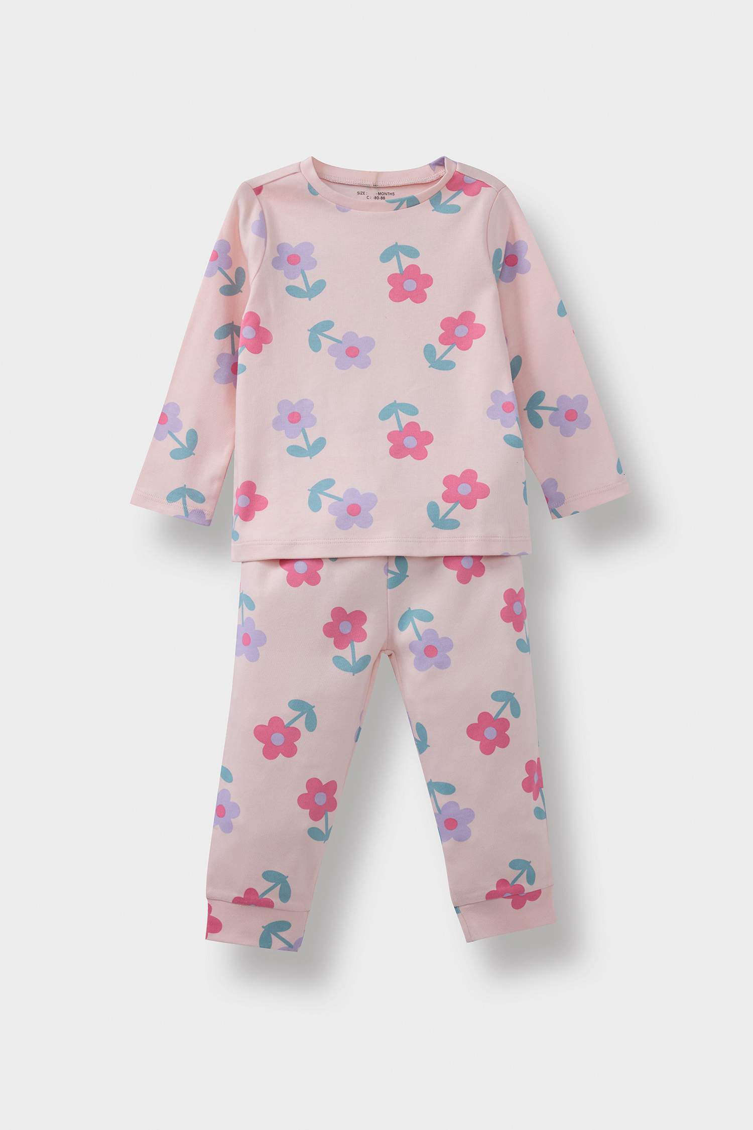 Baby Girl Floral Long Sleeve 2 Piece Pajama Set