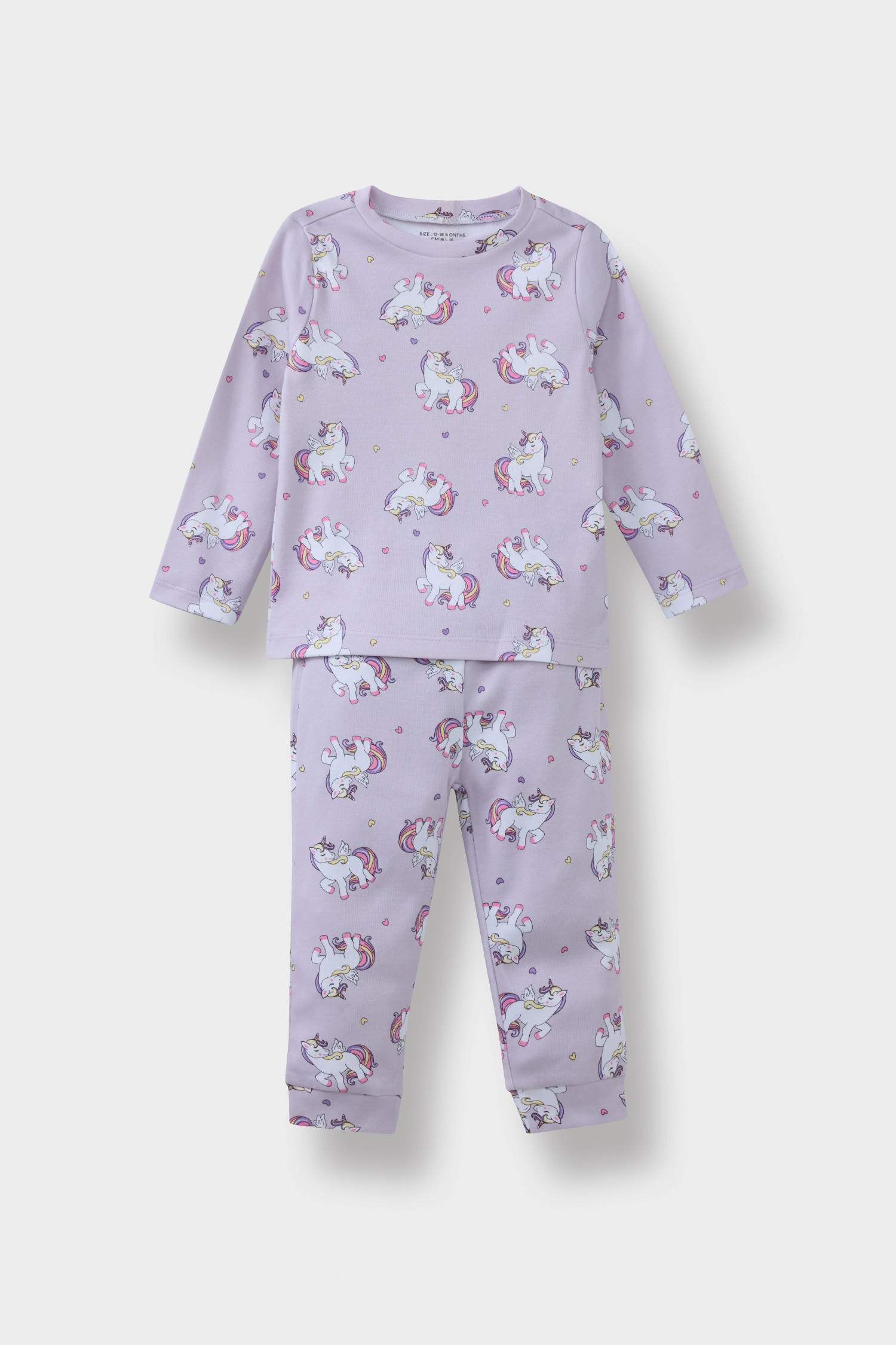 Baby Girl Unicorn Printed Top Bottom 2 Piece Pajama Set
