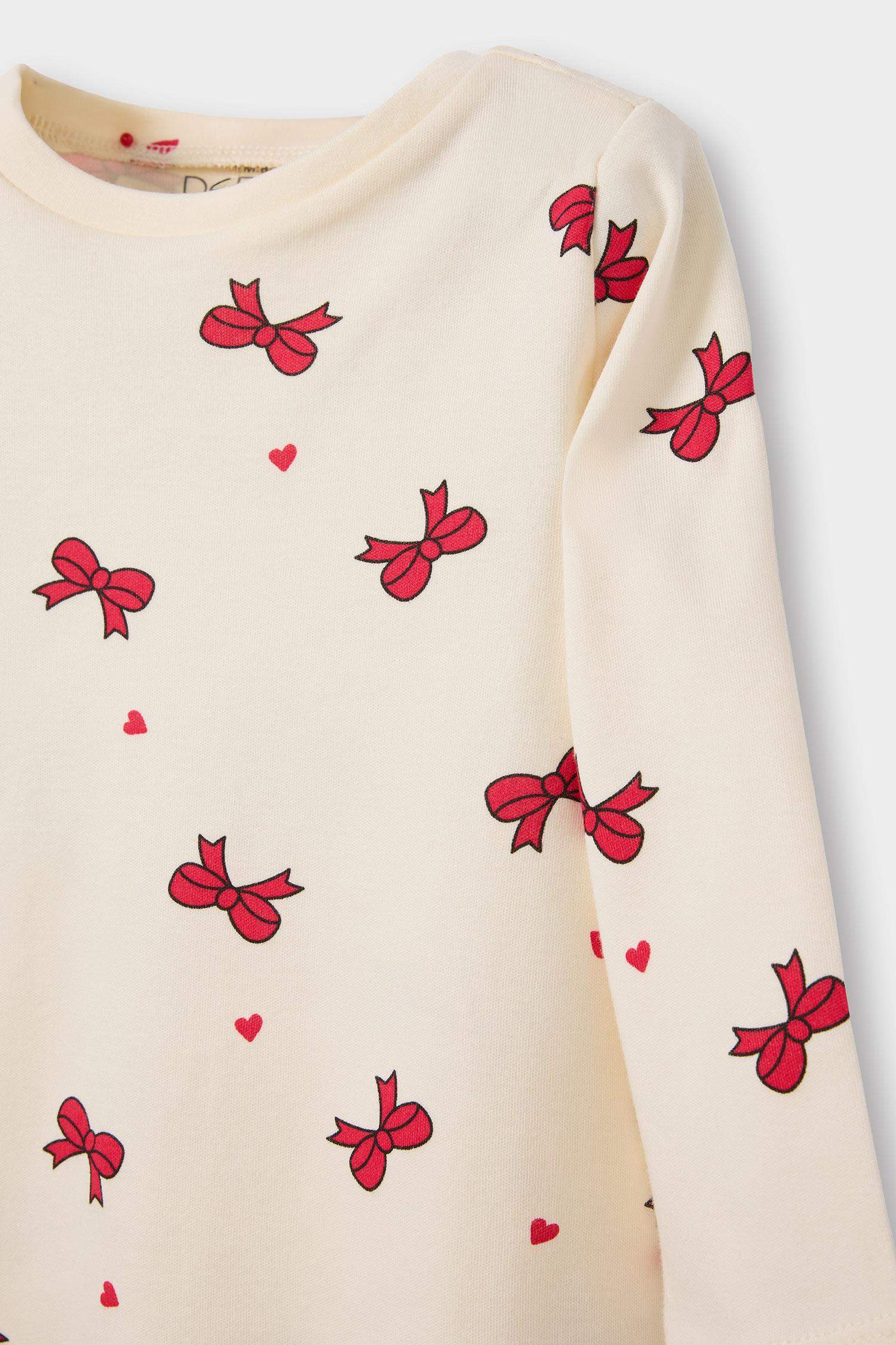 Kız Bebek Kelebek Desenli Uzun Kollu 2'li Pijama Takımı