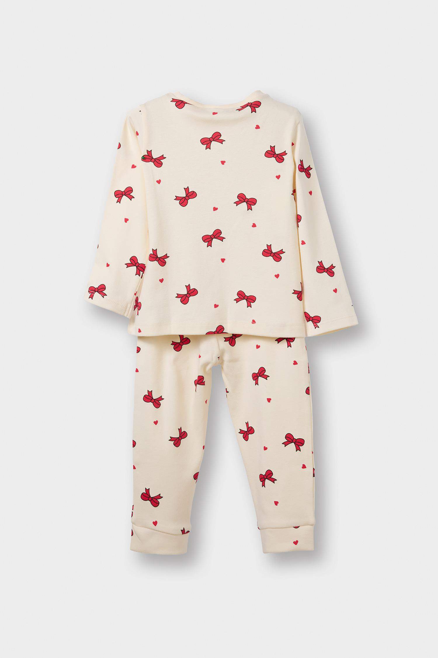 Kız Bebek Kelebek Desenli Uzun Kollu 2'li Pijama Takımı