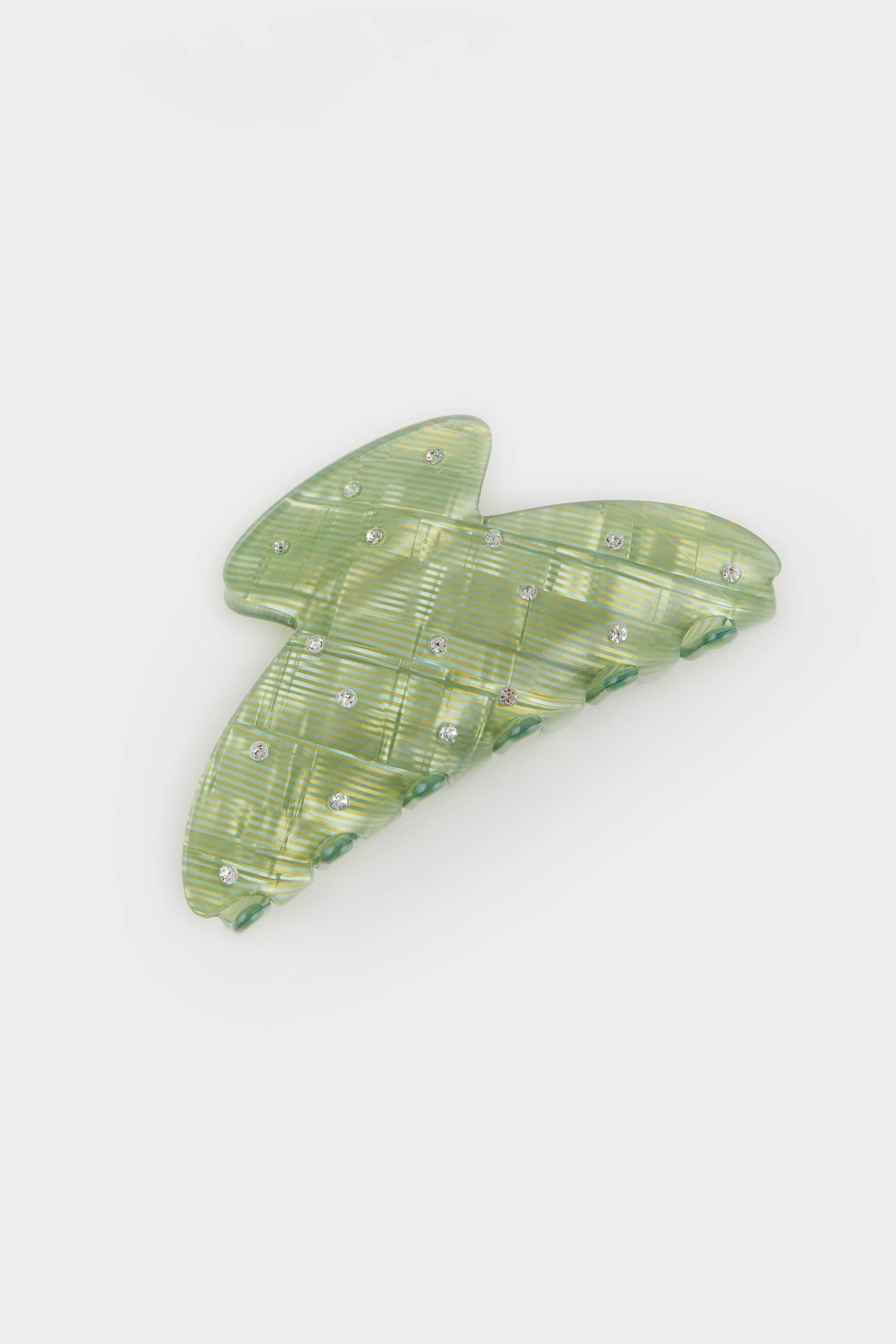Woman Green Latch Hair Clips