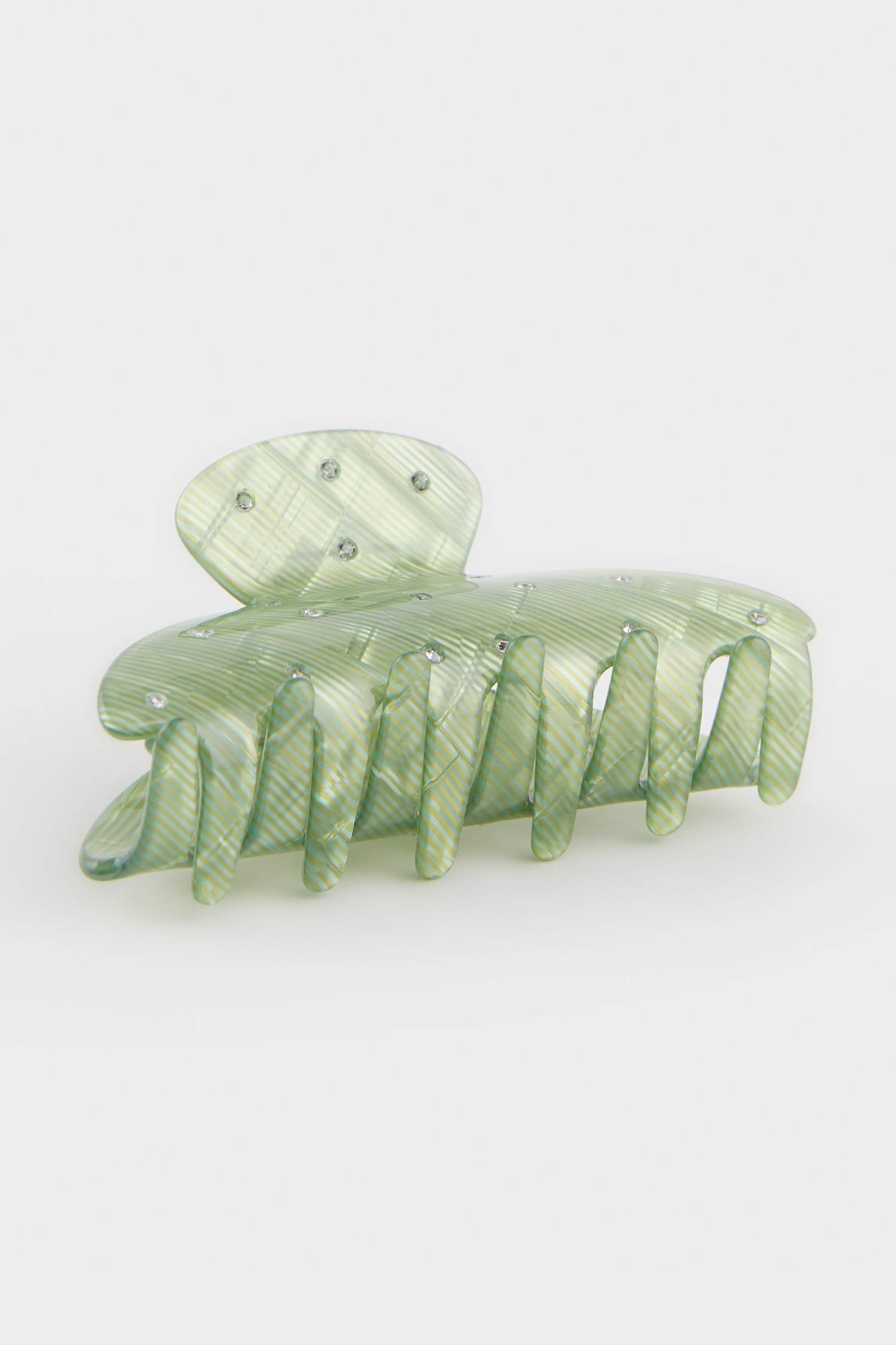 Woman Green Latch Hair Clips