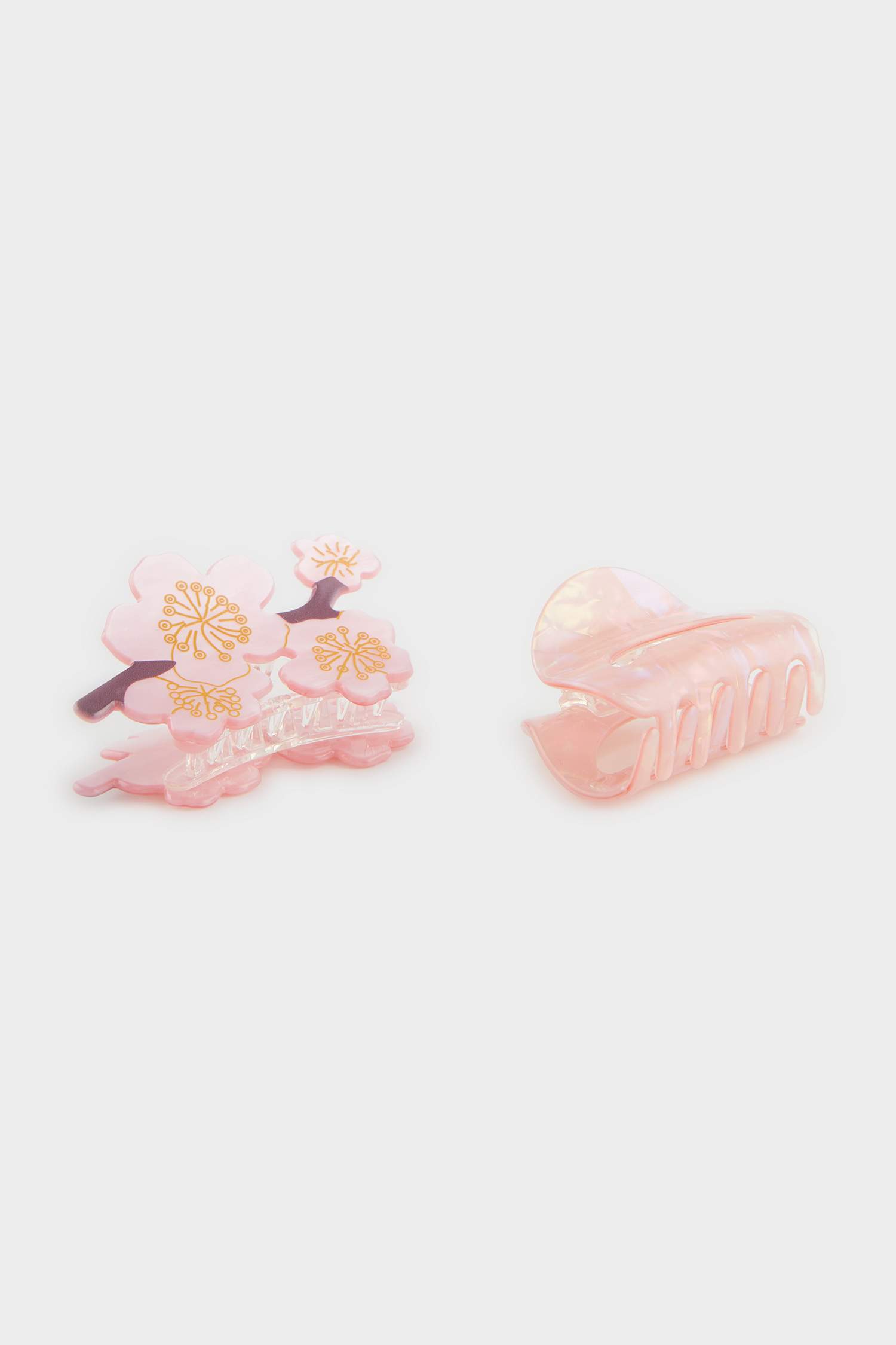 Woman 2 Piece Pink Hair Clips