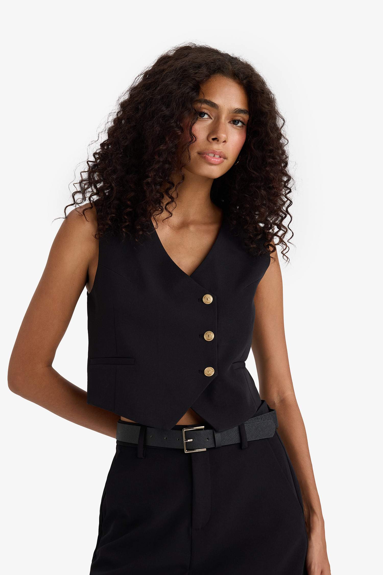 Asymmetric V-Neck Vest