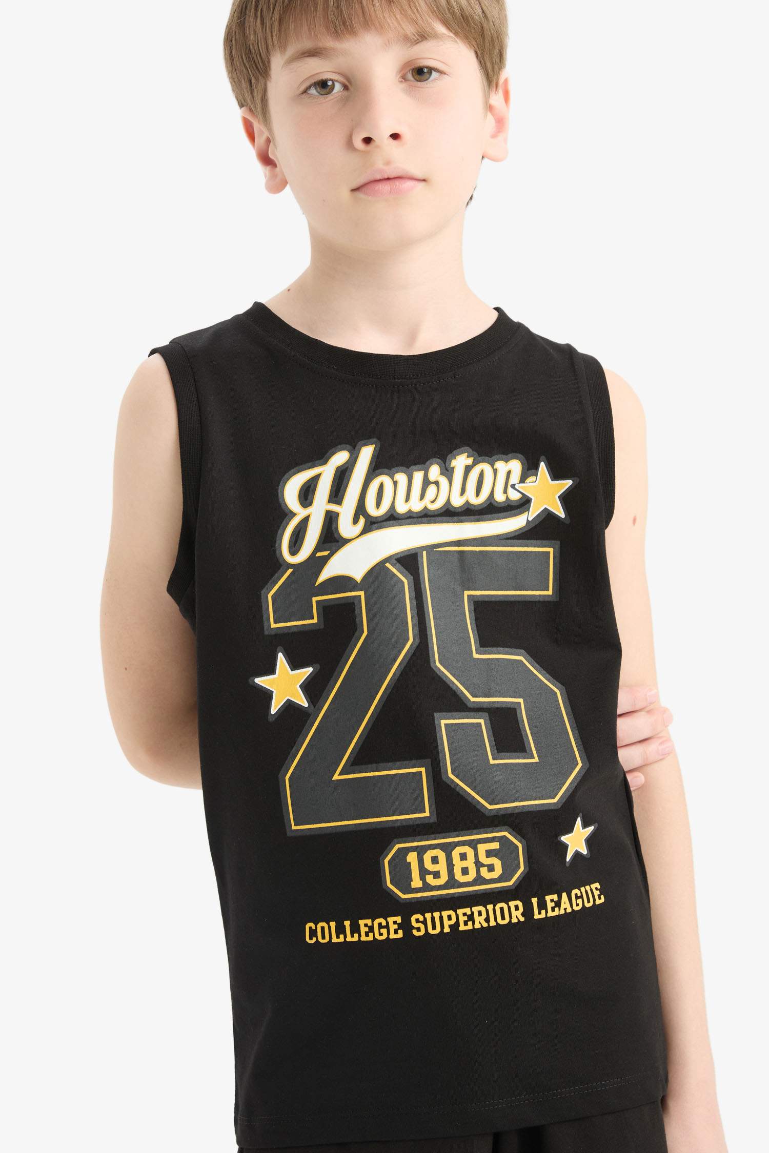 Boy Crew Neck Printed Tank Top