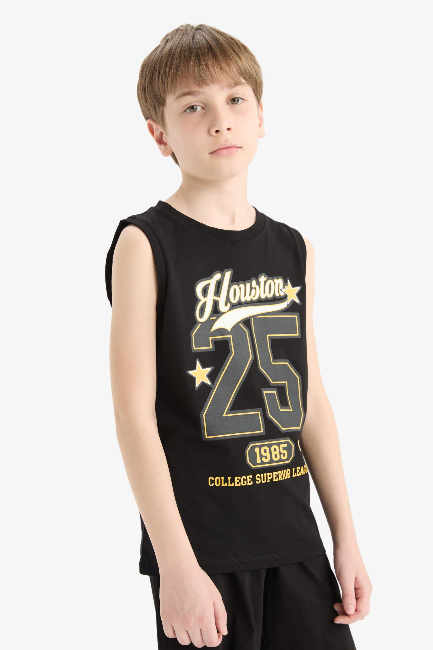 Boy Crew Neck Printed Tank Top