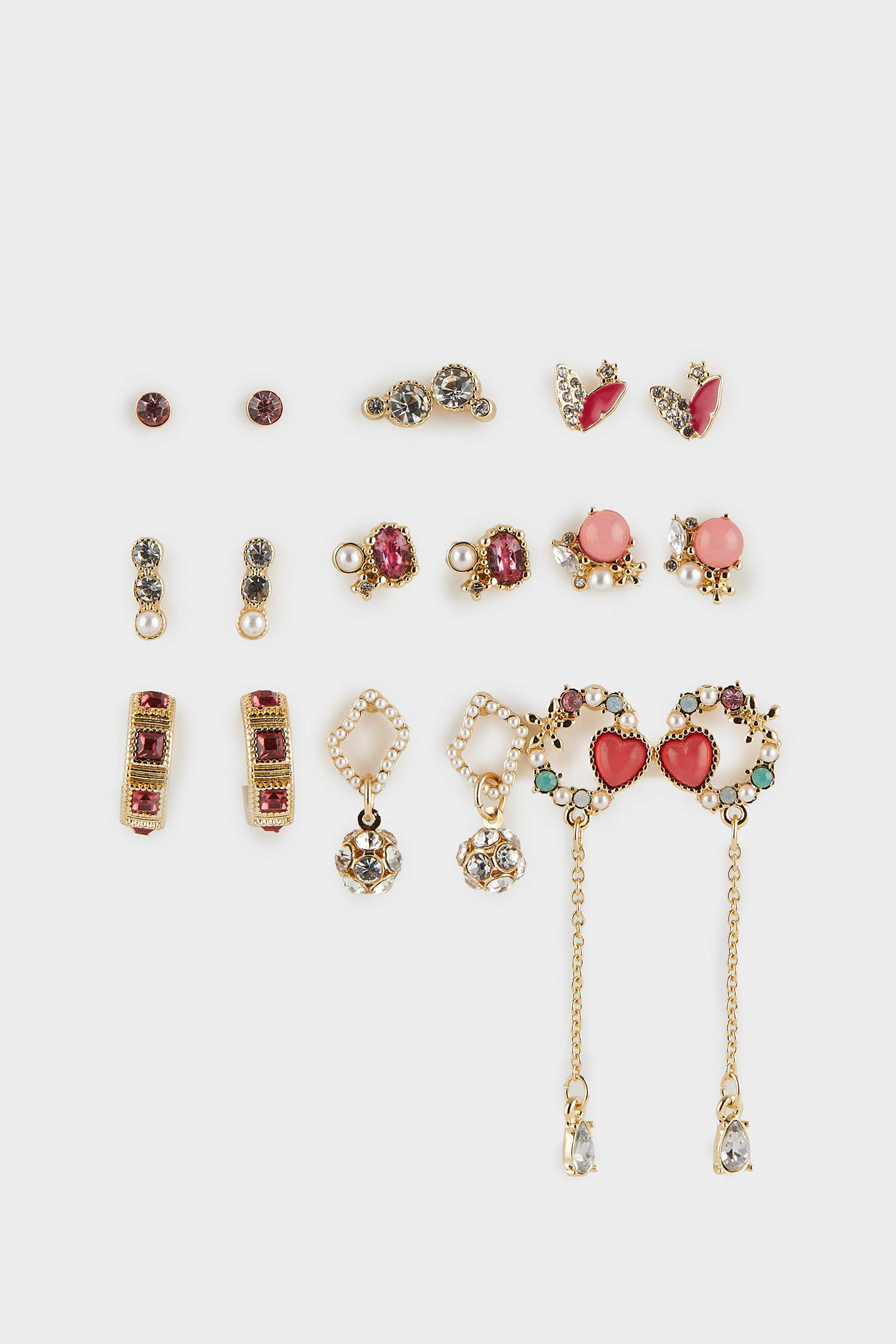 Kadın 9'lu Kırmızı Küpe