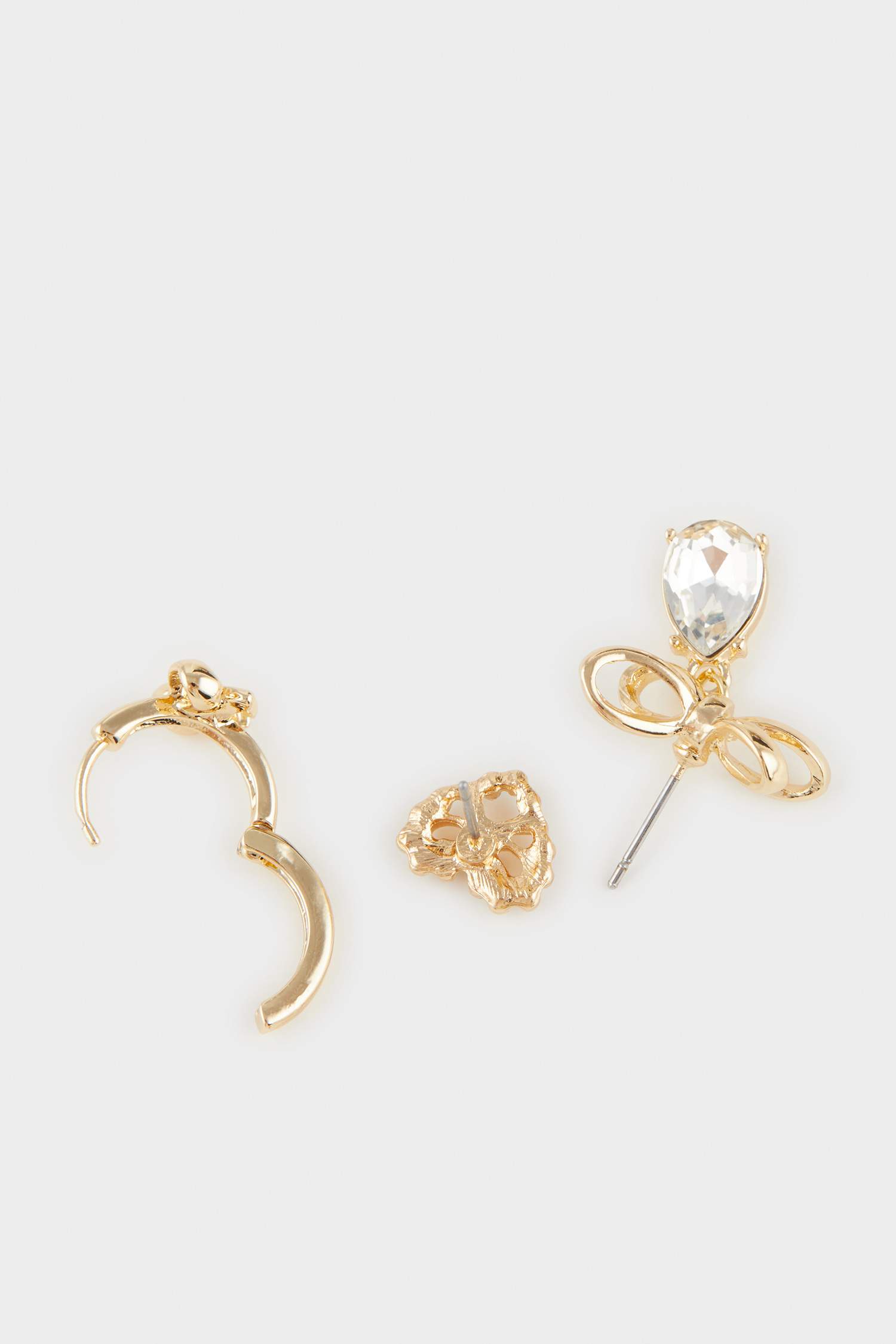 Kadın 3'lü Gold Küpe