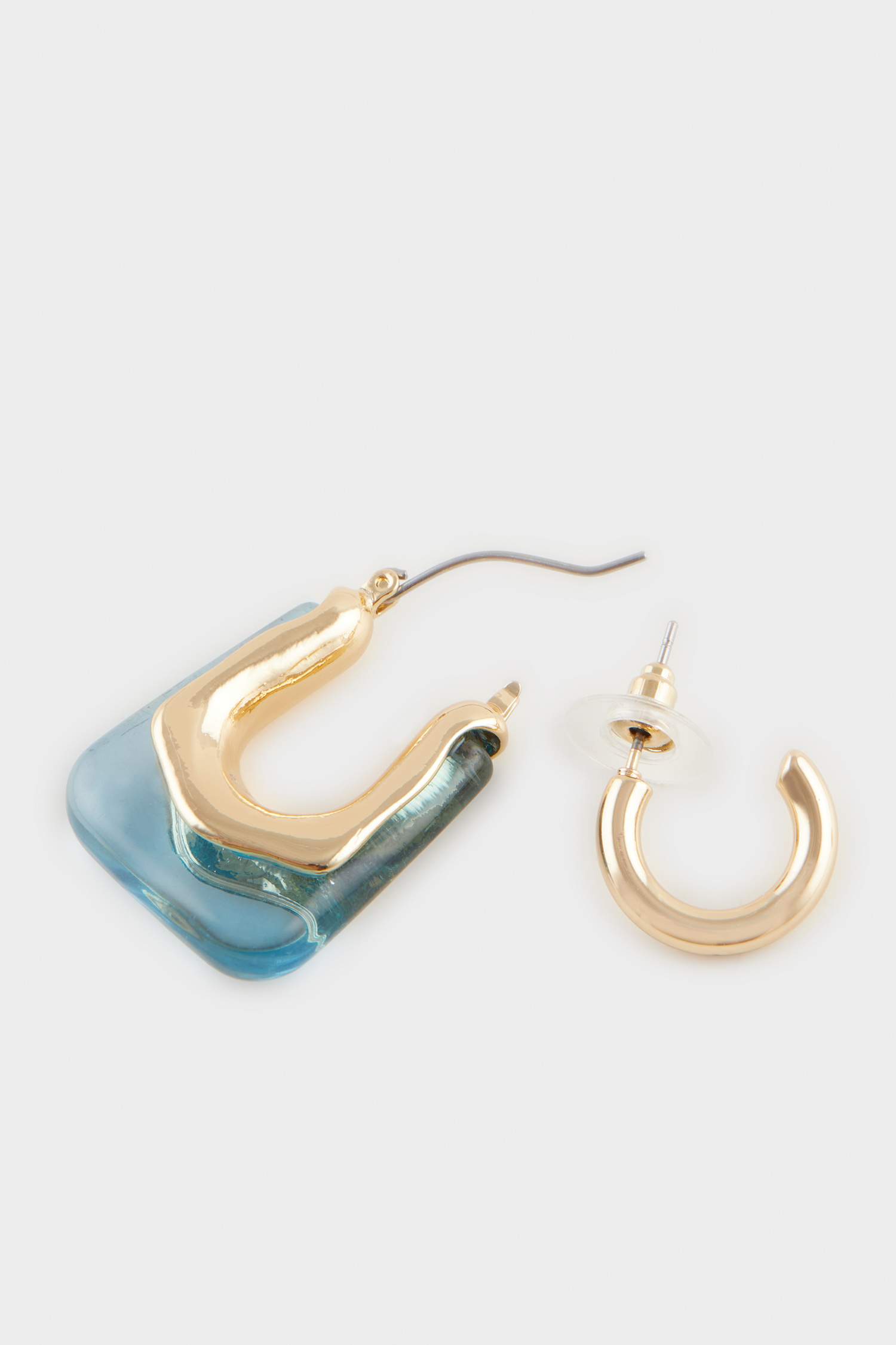 حلق حريمي ذهبي ازرق - قطعتين