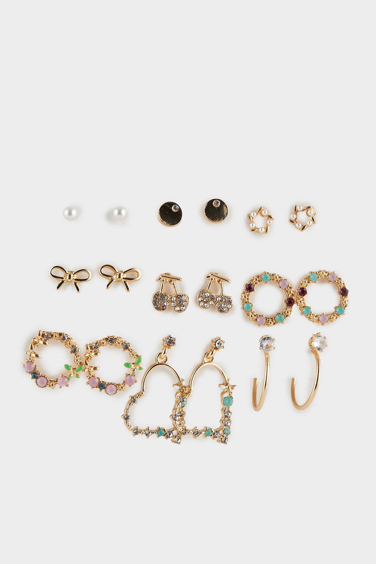 Kadın 9'lu Gold Küpe