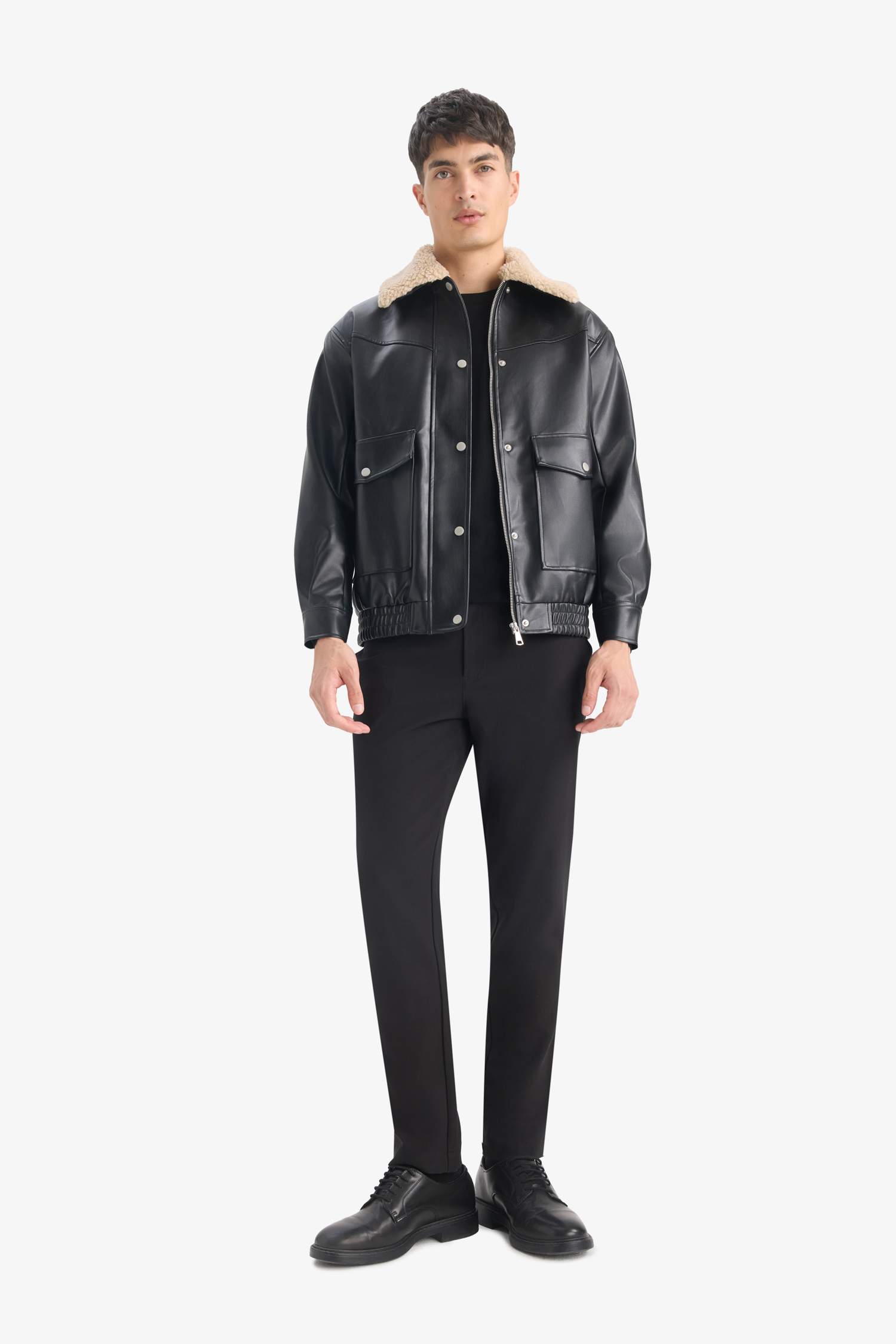 поло жаға тафетта ПУ Күртеше