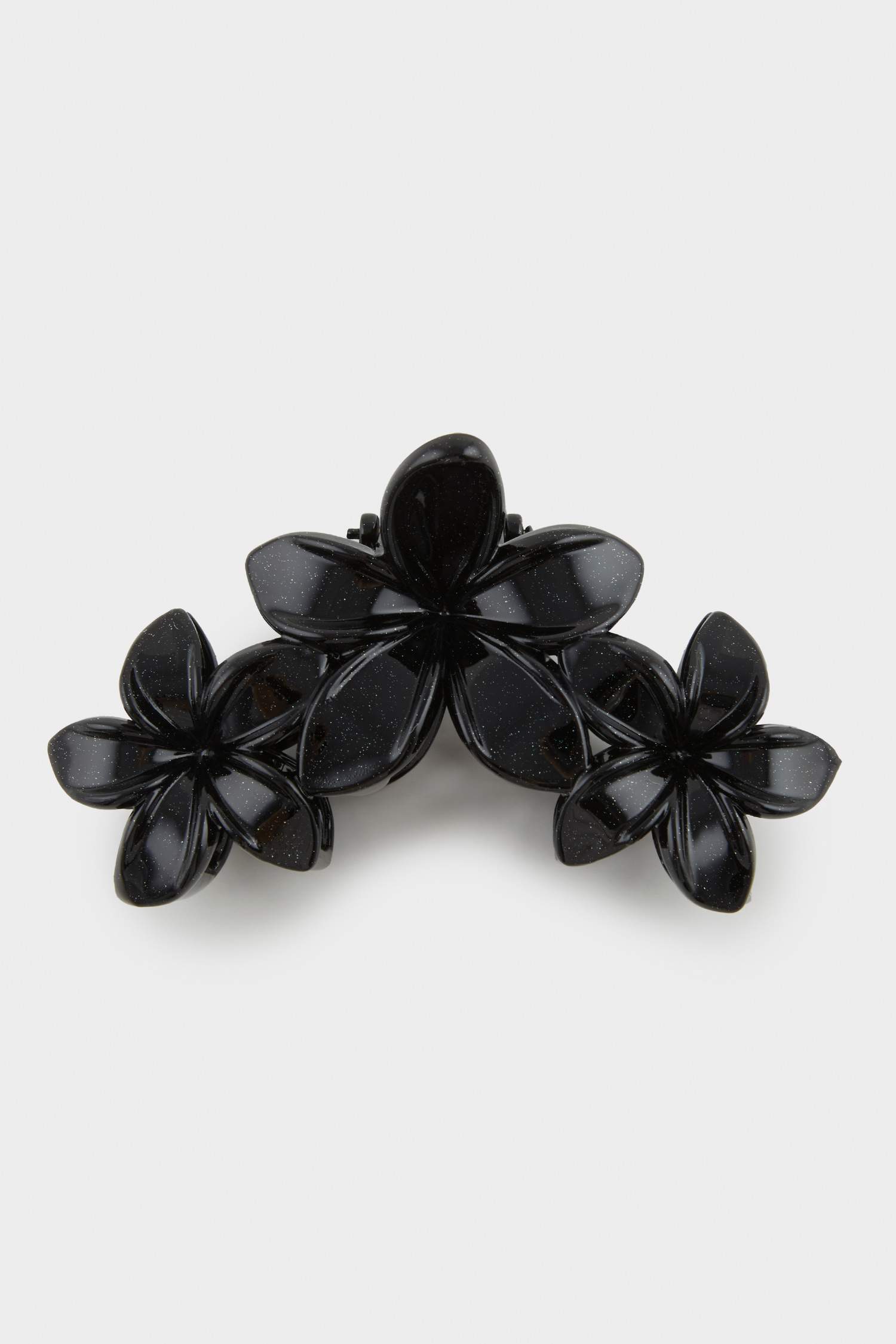 Woman Black Floral Hair Clips