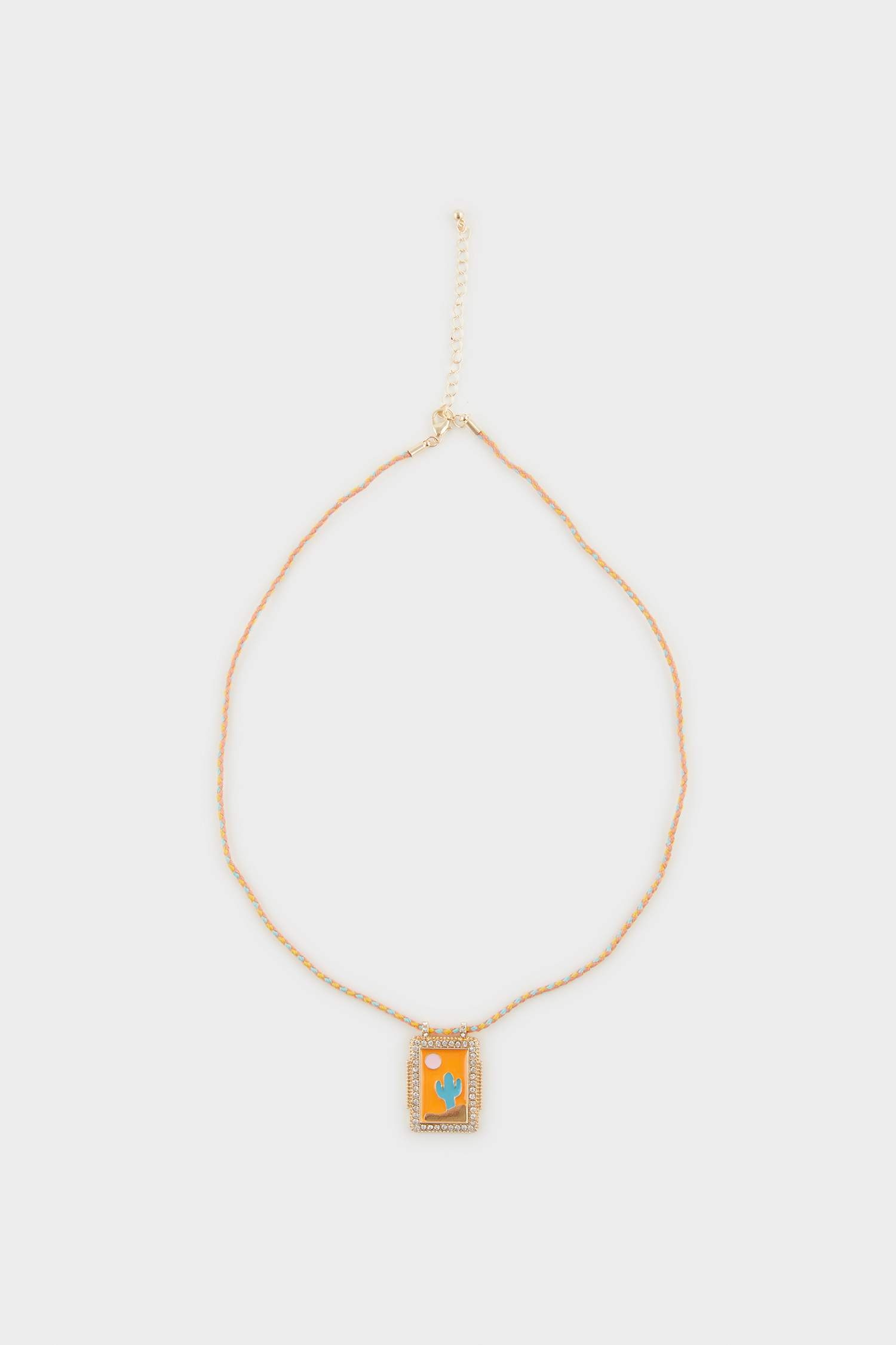 Woman Orange Plate Necklace