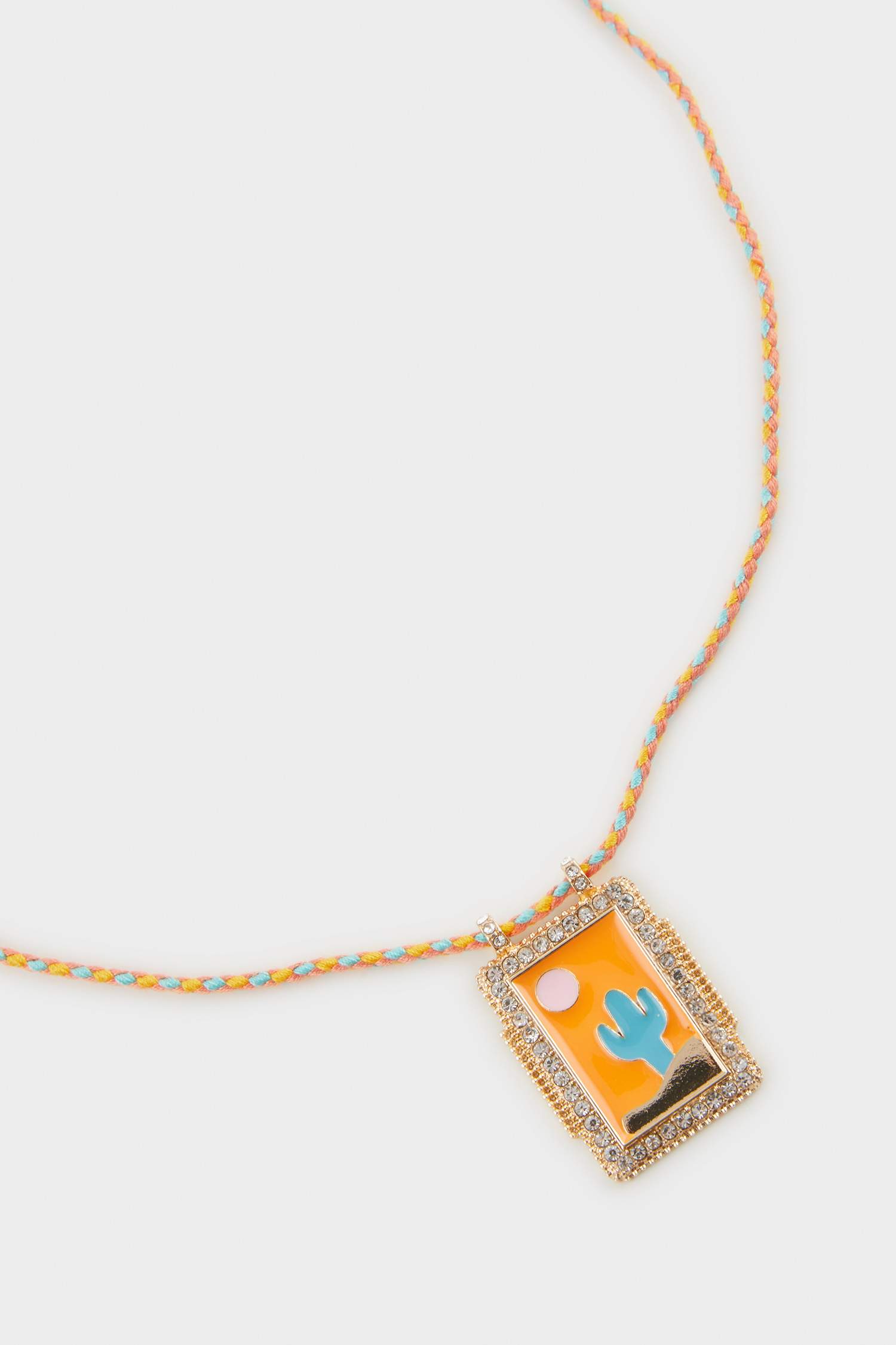 Woman Orange Plate Necklace