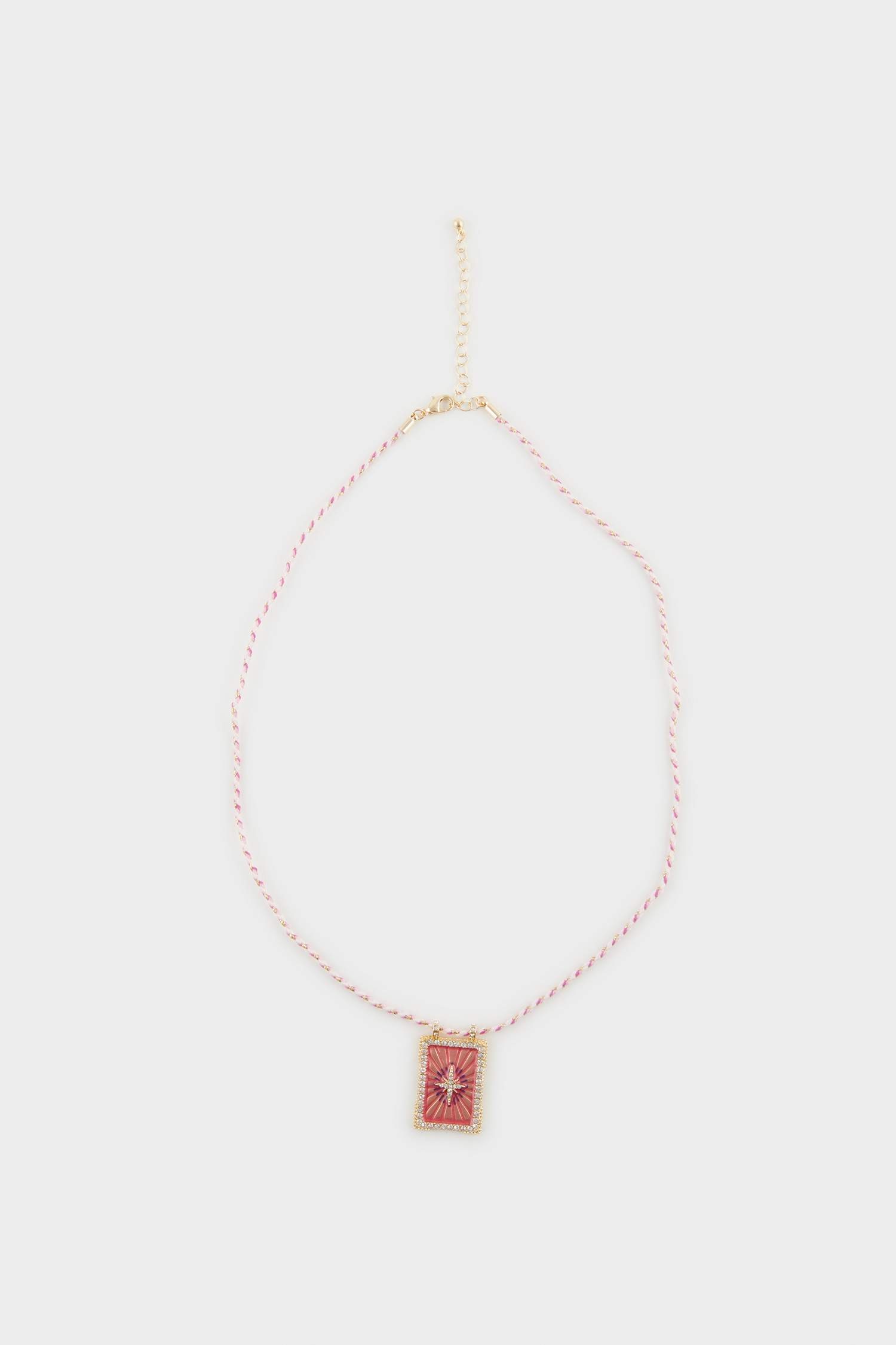 Женский Золотой Ожерелье с Пластиной и Звездными Деталями