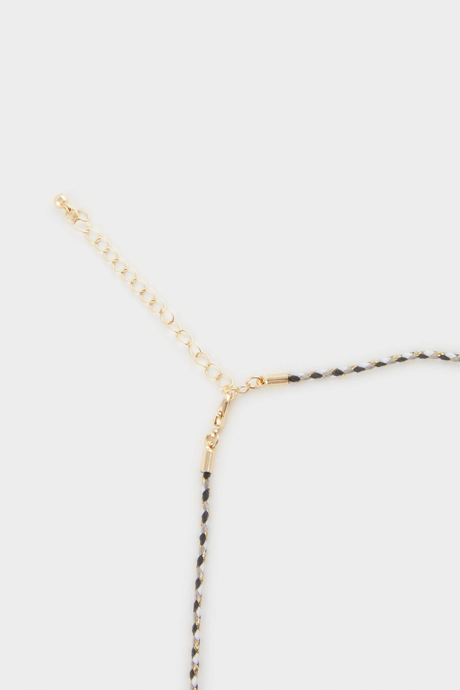 Woman Eye Detailed Plate Gold Necklace