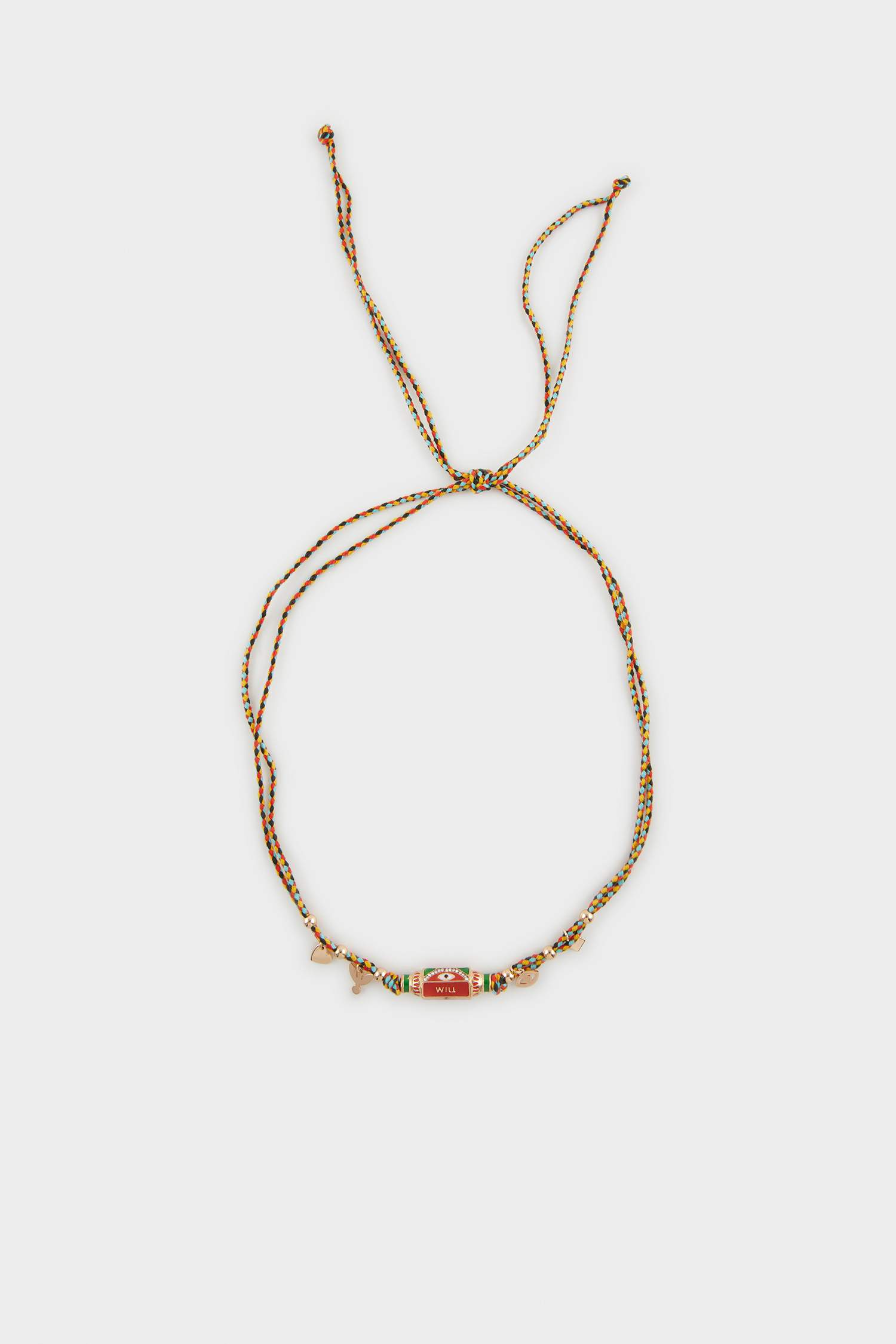 Woman Colorful Rope Charm Bracelet