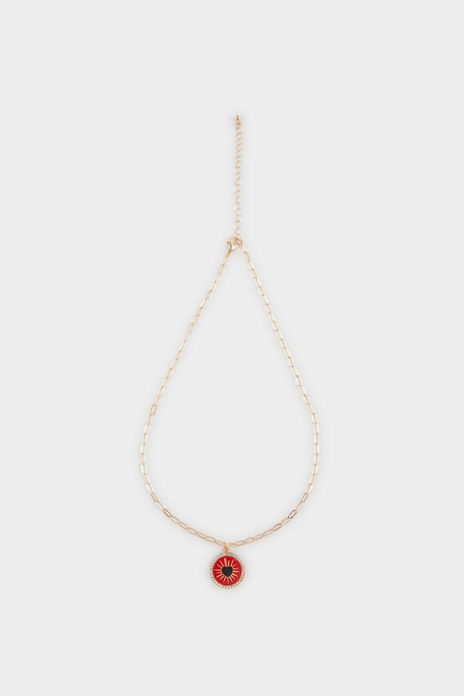 Woman Red Stone Gold Necklace