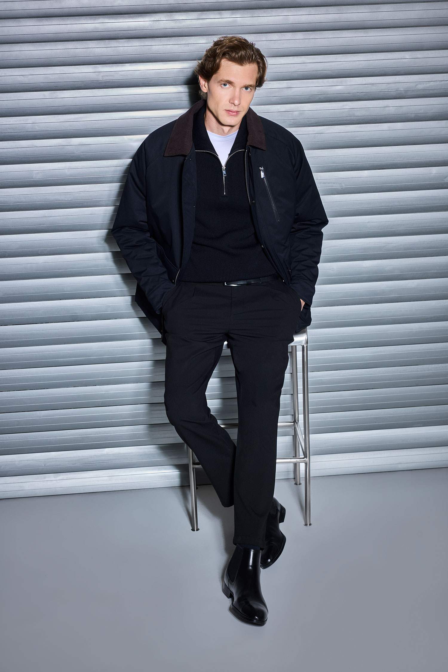 جاكيت دودون مبطن قصة عادية برقبة بولو