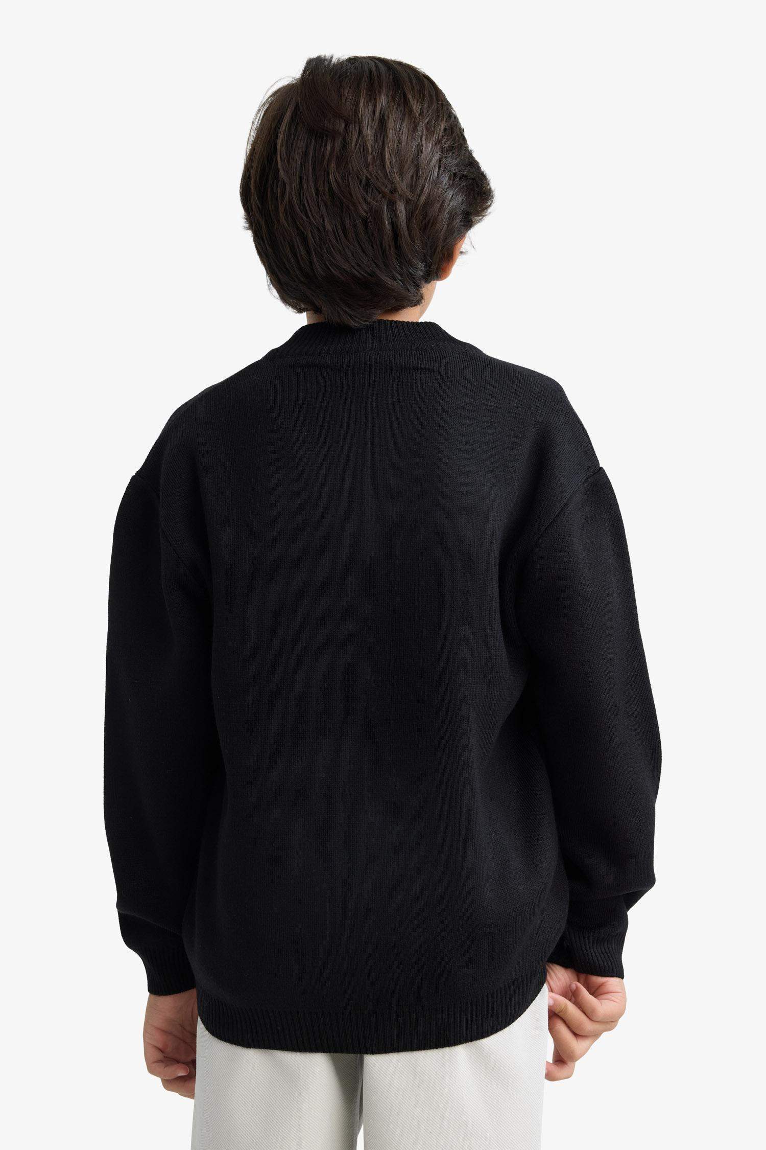 Boy Half Zippered Cardigan